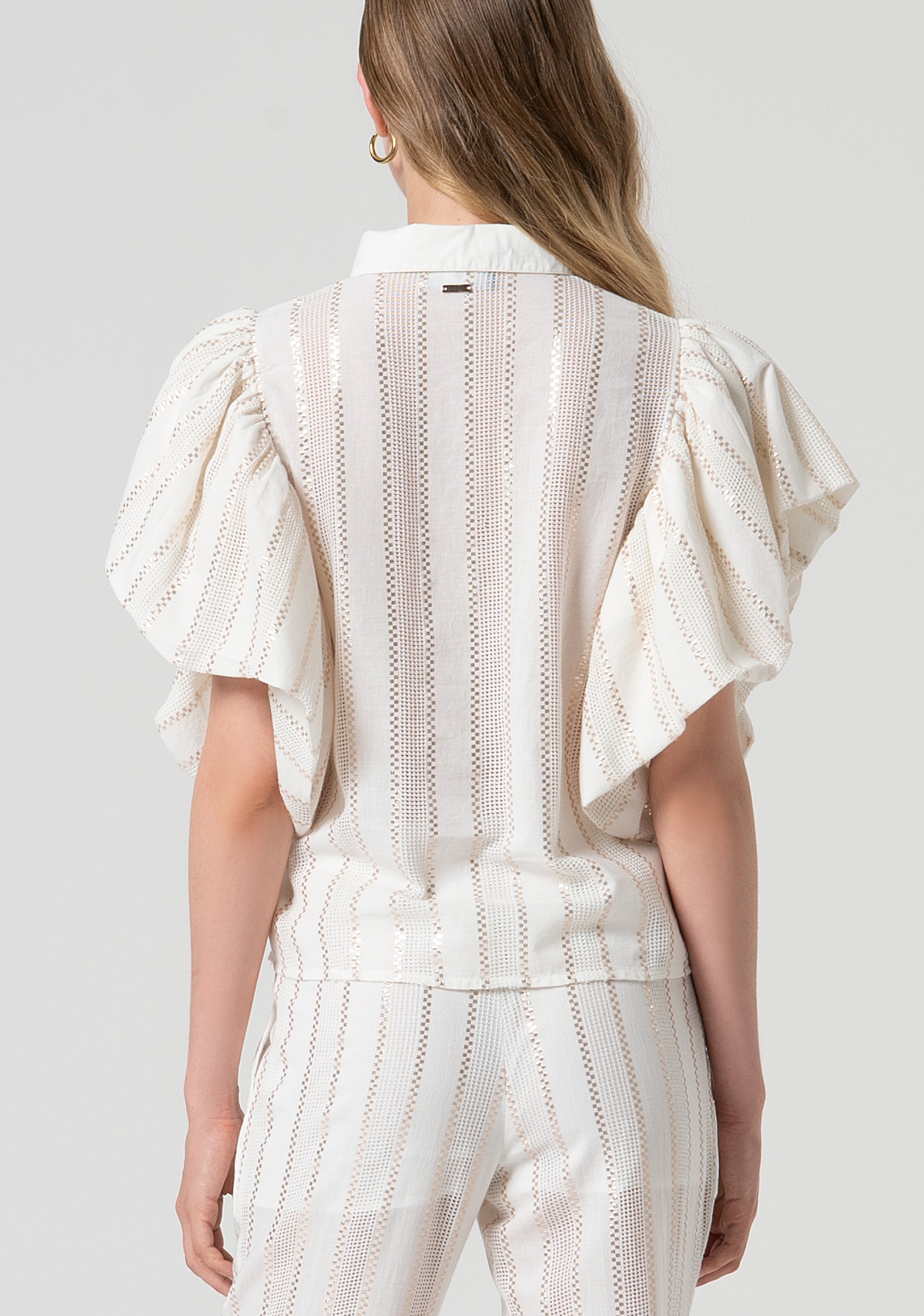 Camicia regular a righe con lurex FS25ST6009W403Q7-278 Fracomina