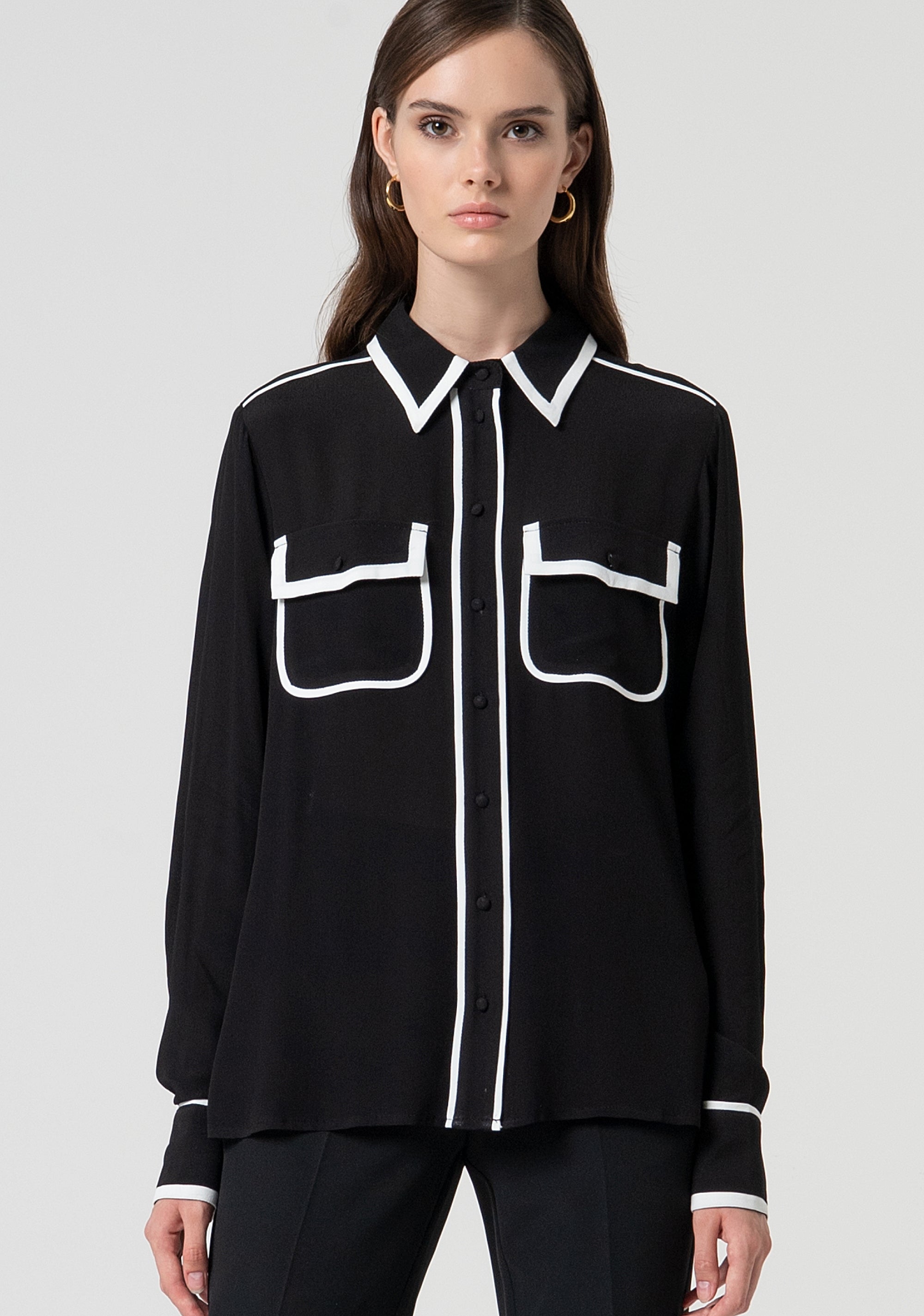 Camicia regular con profili a contrasto FS25ST6011W42801-060 Fracomina