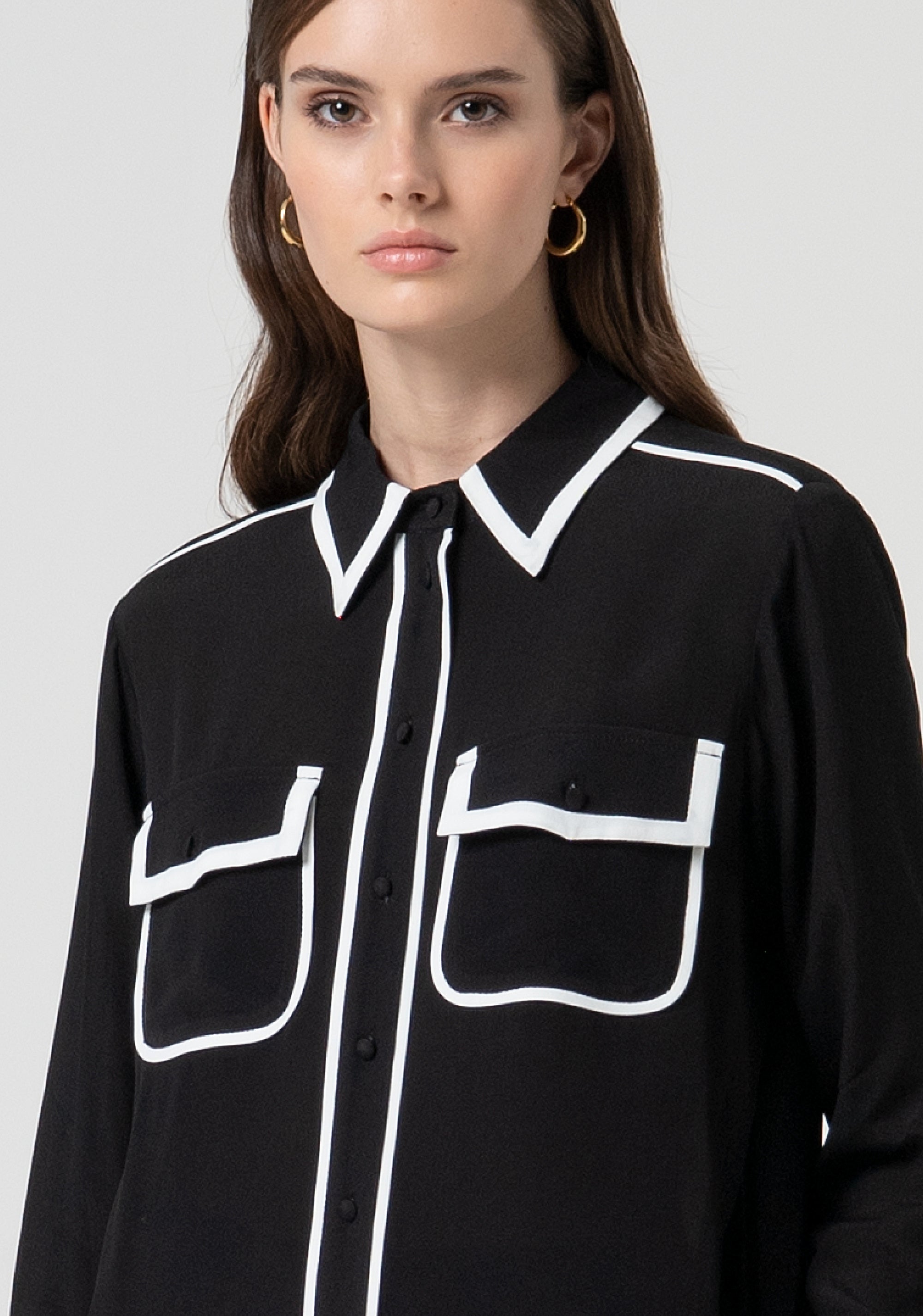 Camicia regular con profili a contrasto FS25ST6011W42801-060 Fracomina