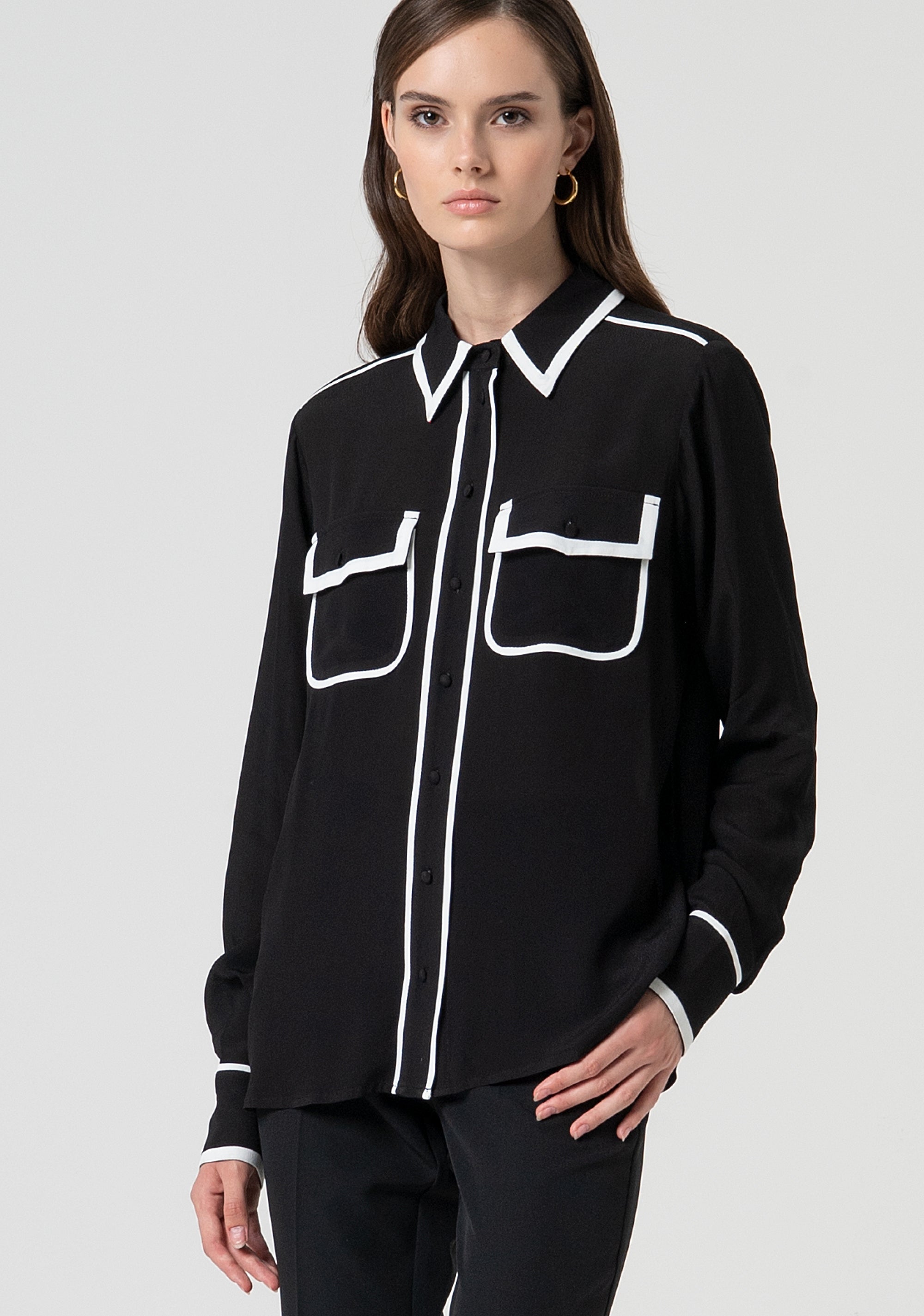 Camicia regular con profili a contrasto FS25ST6011W42801-060 Fracomina