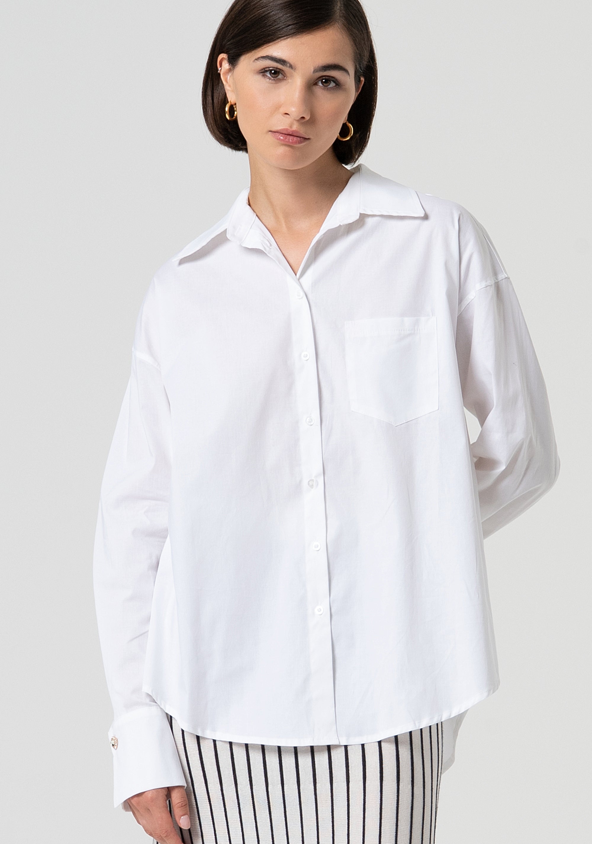 Camicia over in popeline FS25ST6013W40301-278 Fracomina