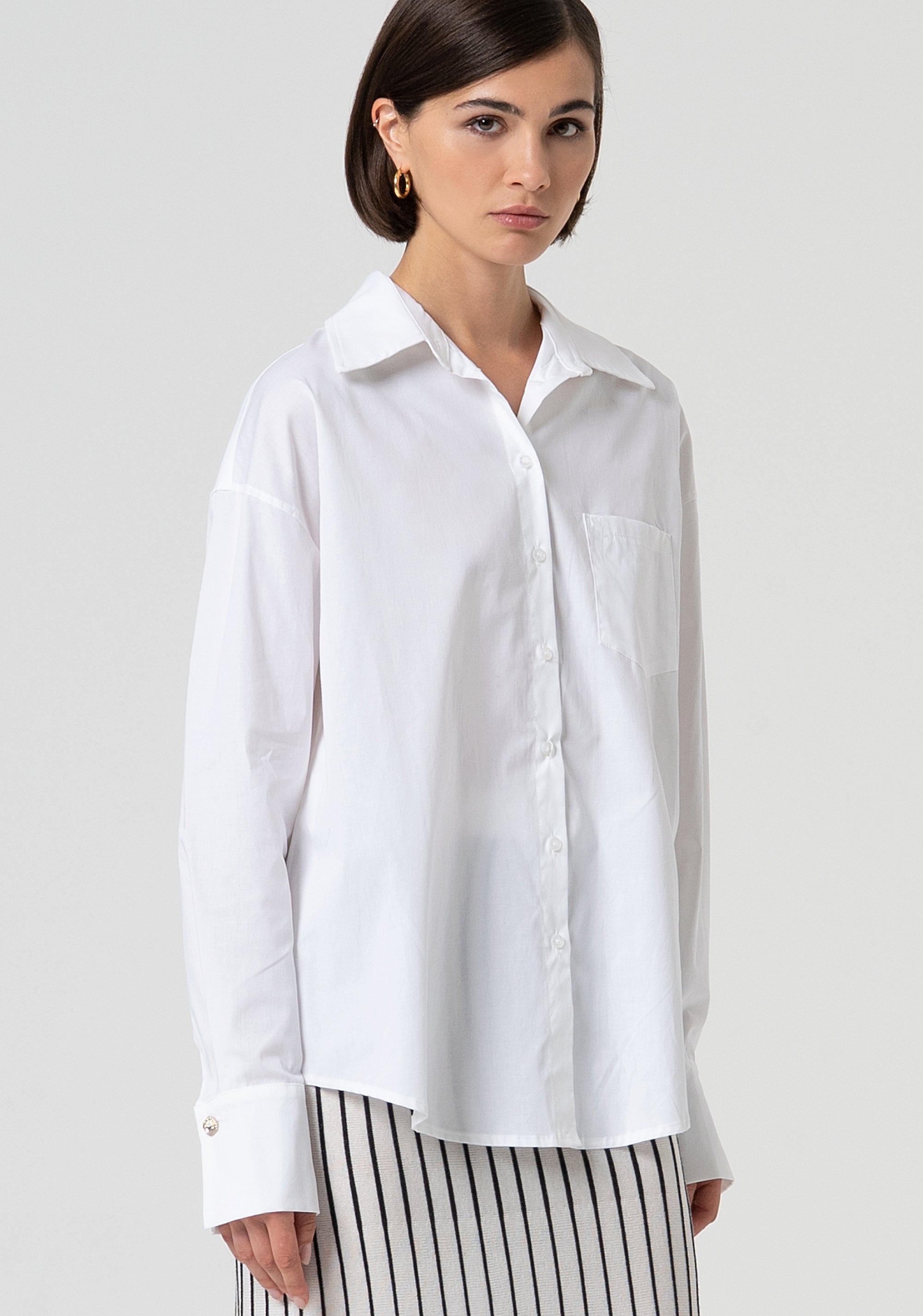 Camicia over in popeline FS25ST6013W40301-278 Fracomina