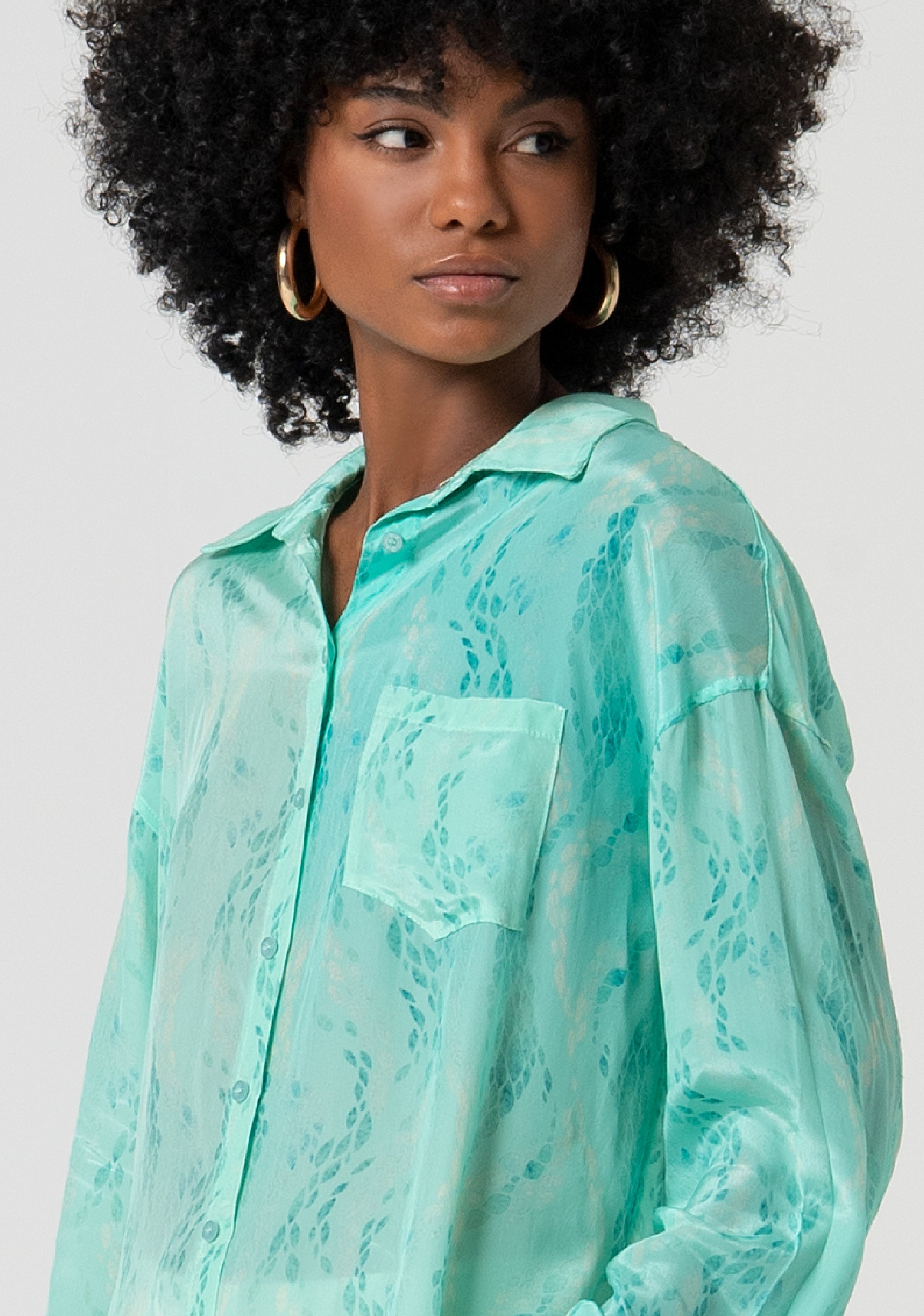 Camicia over in fantasia astratta FS25ST6013W422J3-T27 Fracomina