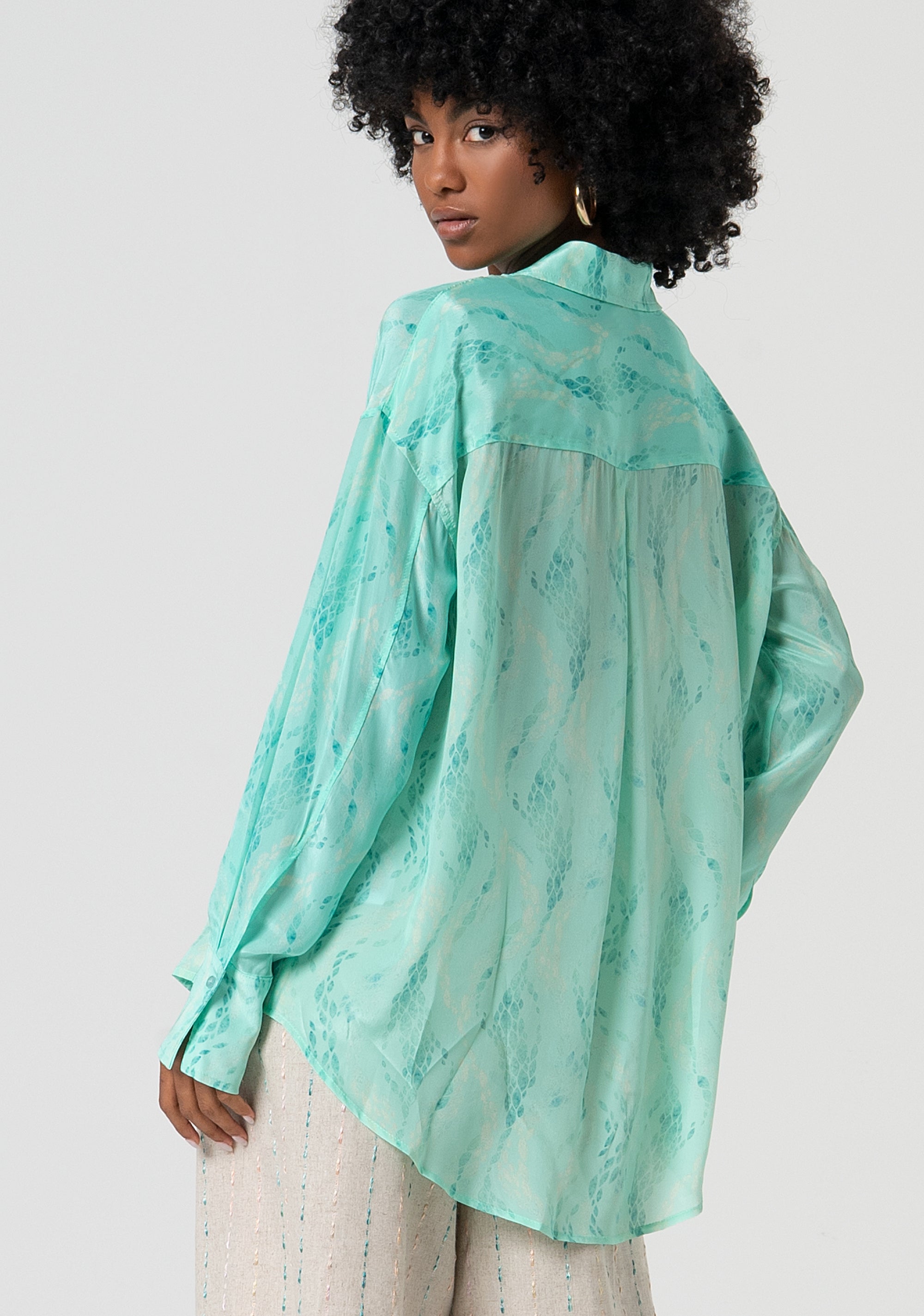 Camicia over in fantasia astratta FS25ST6013W422J3-T27 Fracomina