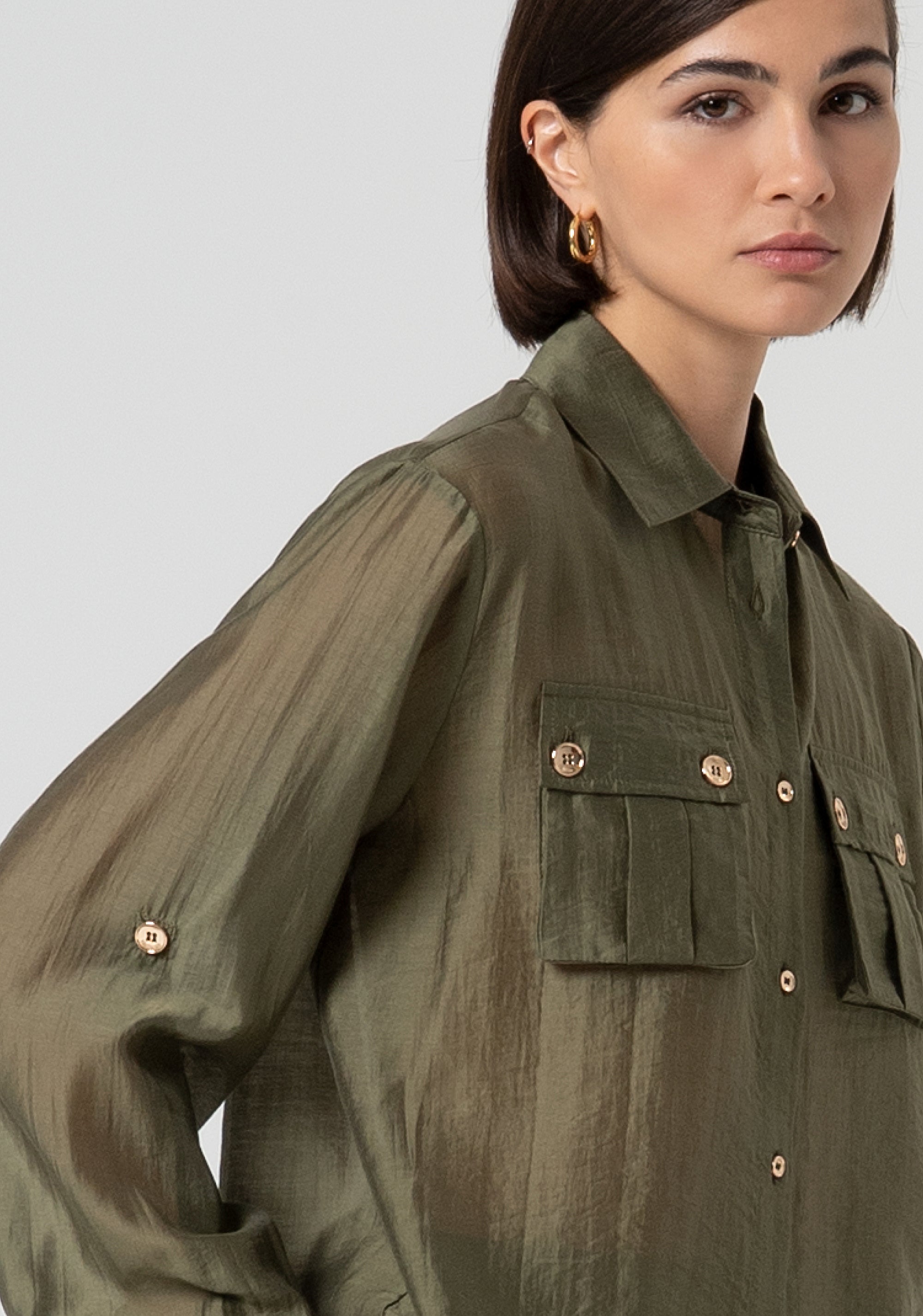 Camicia regular in tessuto lucido FS25ST6014W78501-206 Fracomina