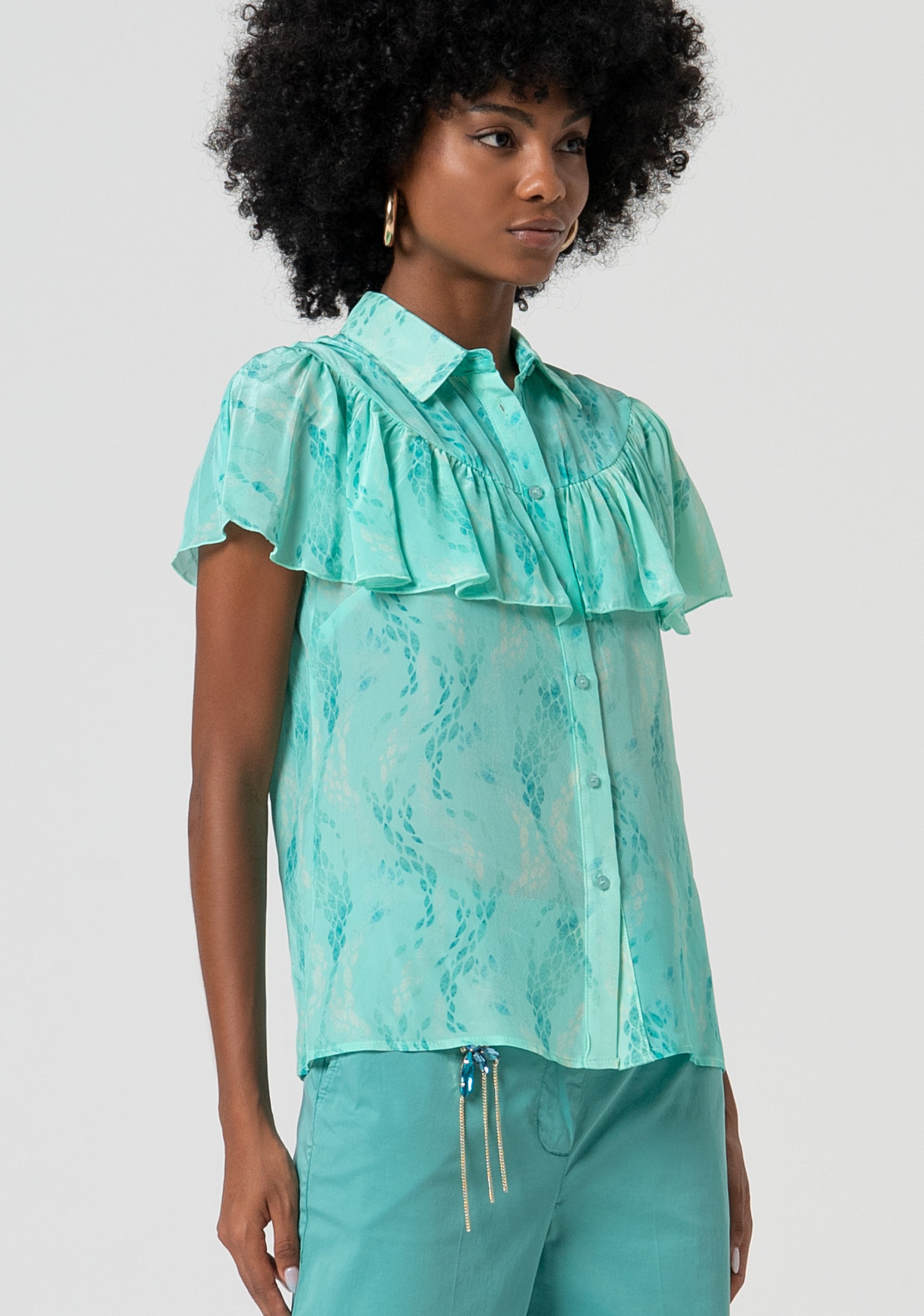 Camicia regular in fantasia astratta FS25ST6016W422J3-T27 Fracomina