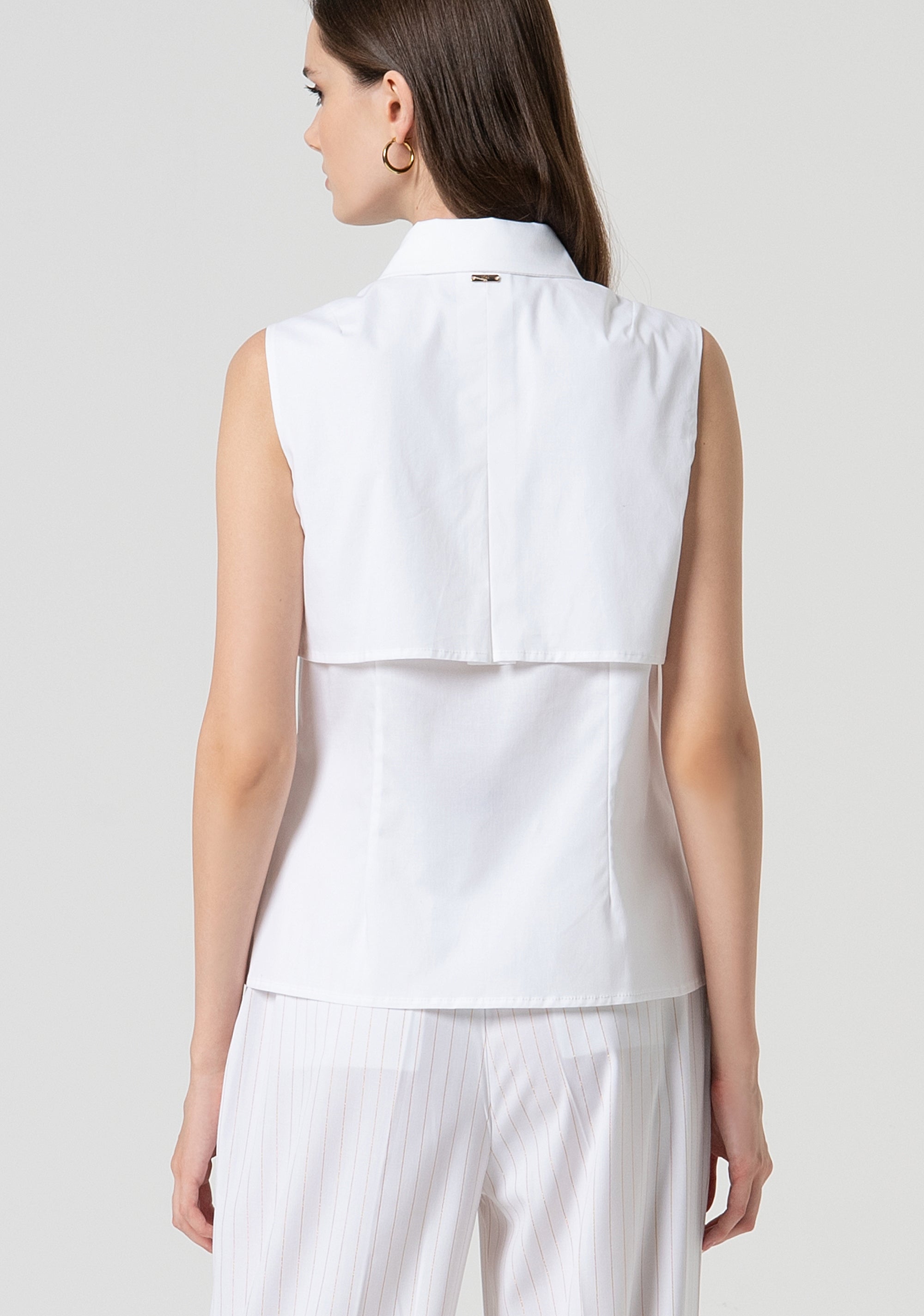 Camicia senza maniche in popeline FS25ST6017W40301-278 Fracomina