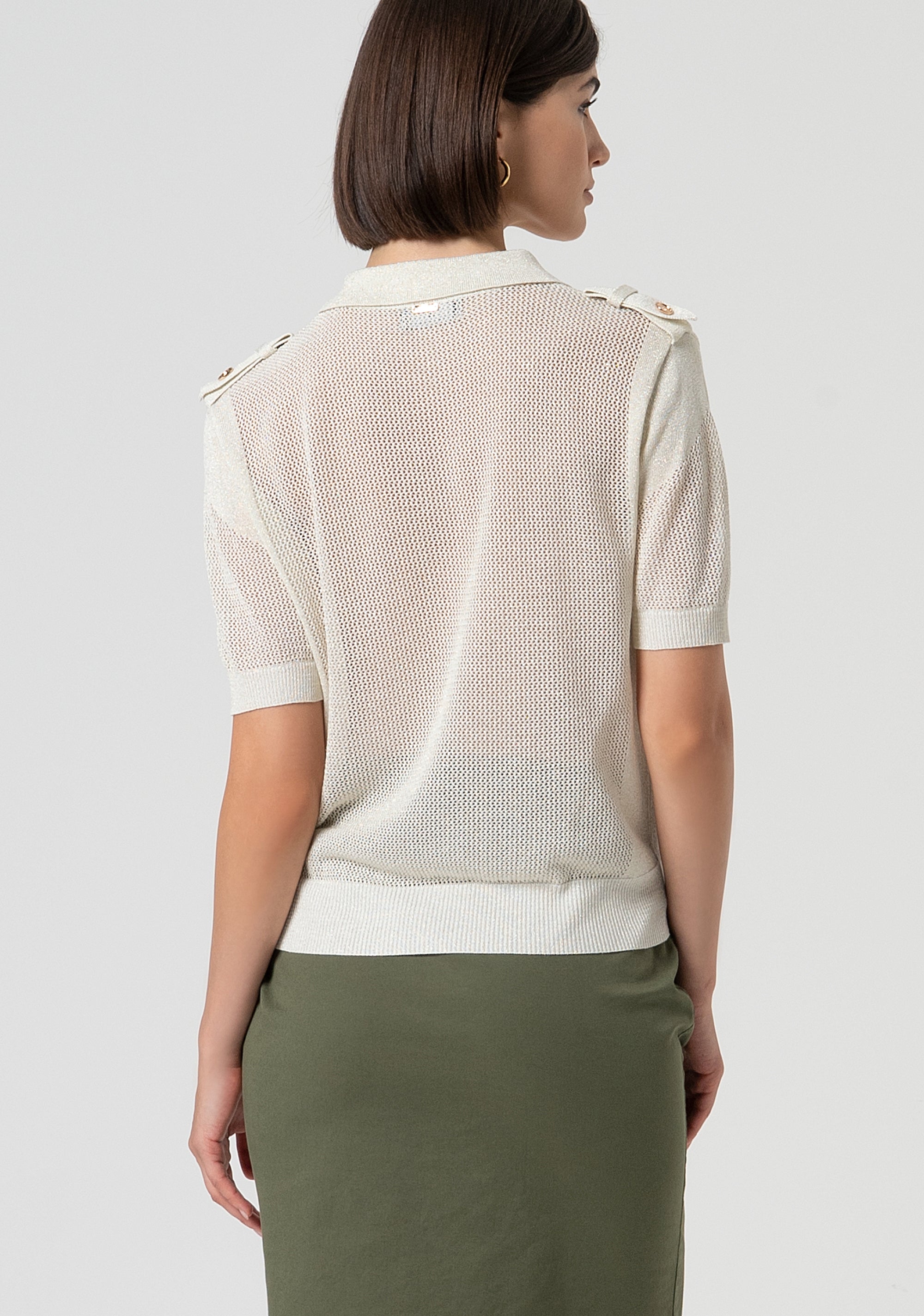 Polo regular in maglia con lurex FS25ST7001K51401-150 Fracomina