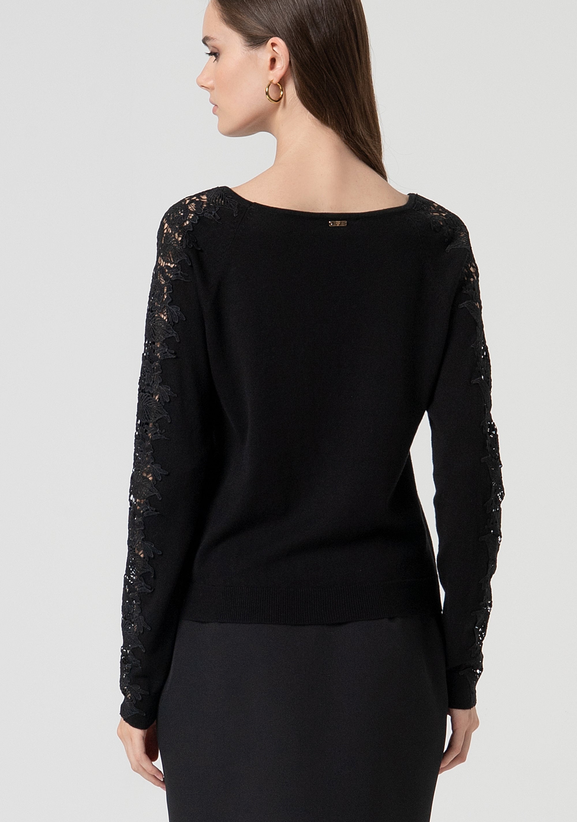 Maglia regular con inserti in pizzo sulle maniche FS25ST7002K55101-053 Fracomina