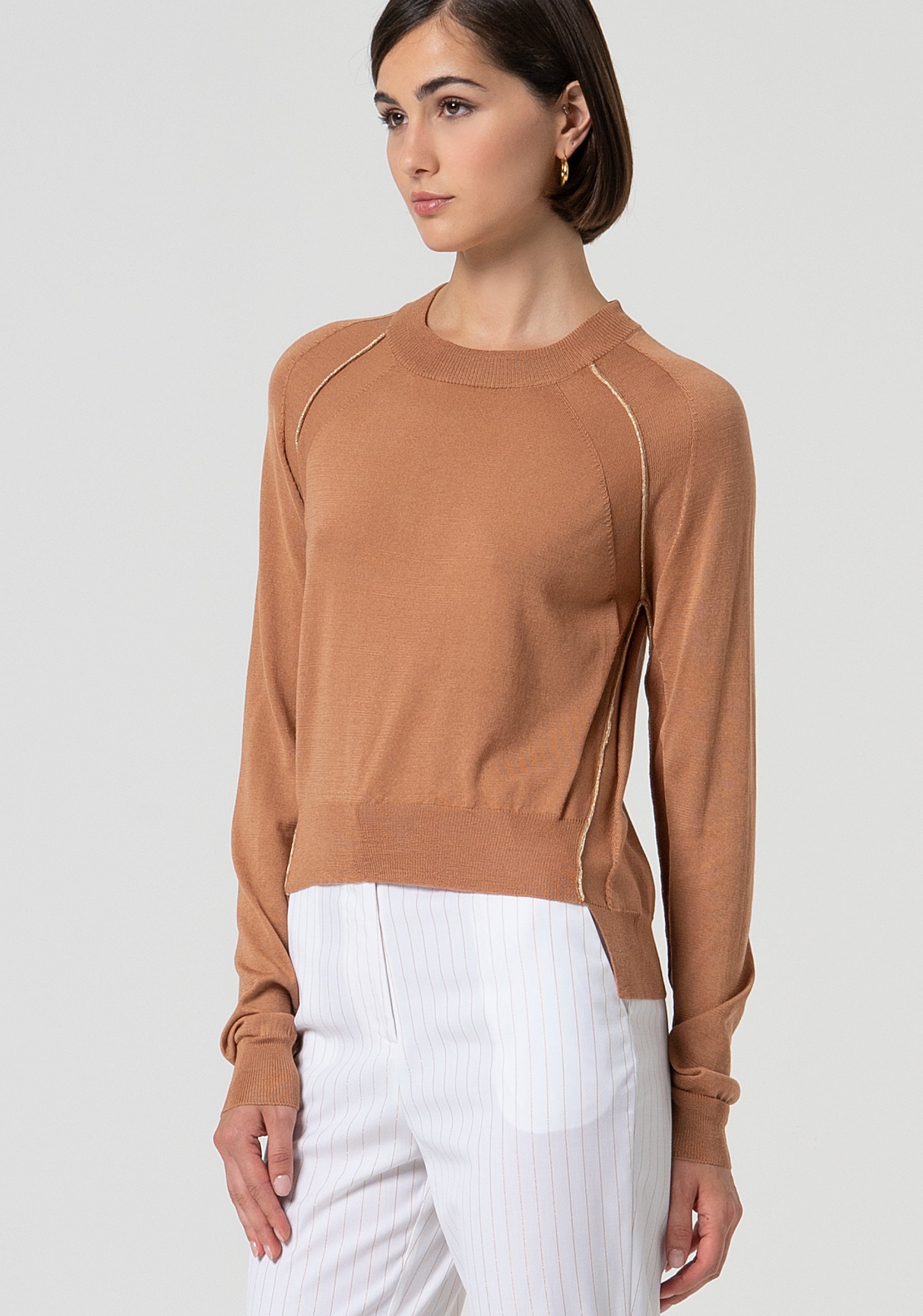 Maglia regular con profili metallici FS25ST7003K54701-E11 Fracomina