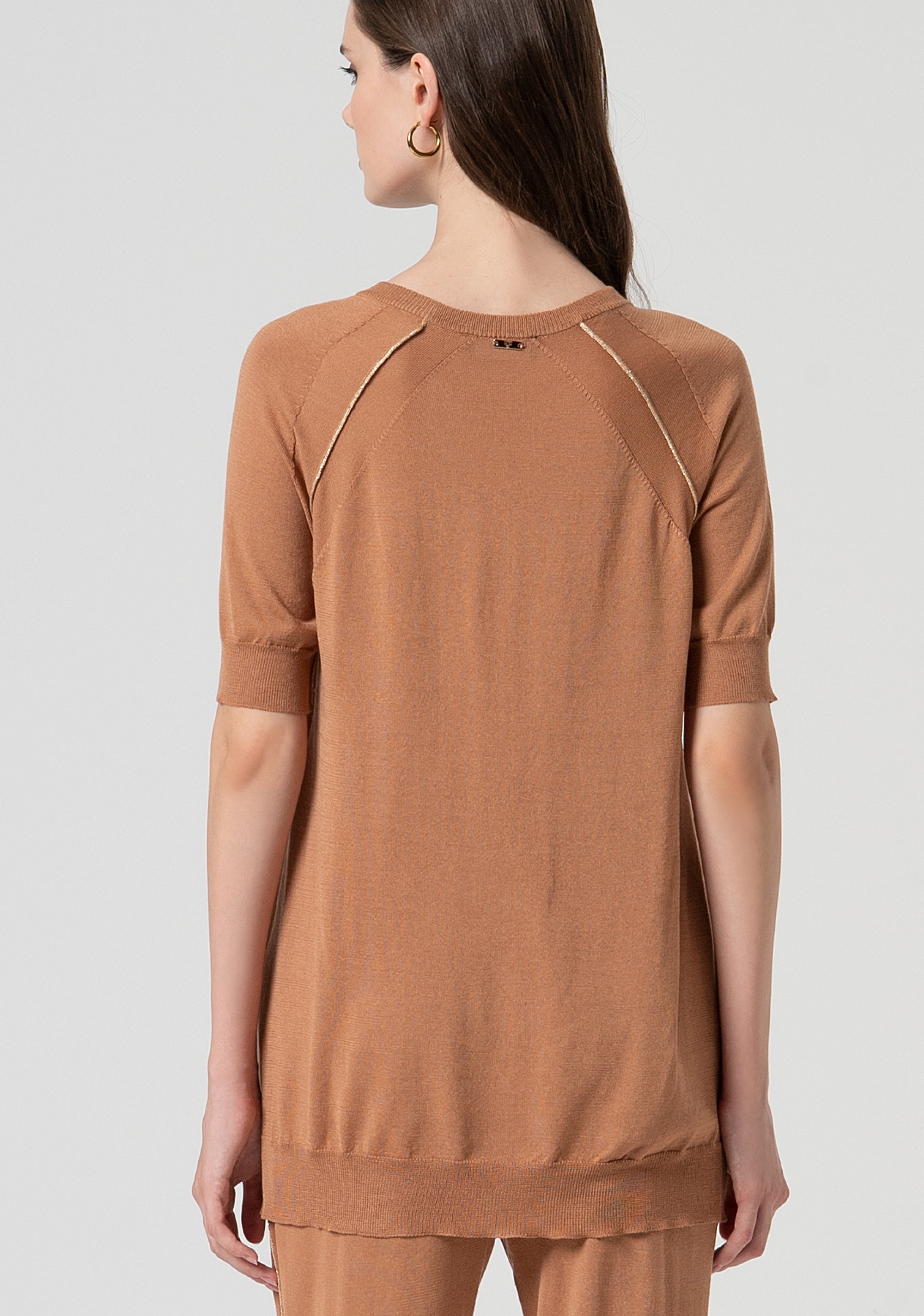 Maglia regular con profili metallici FS25ST7004K54701-E11 Fracomina