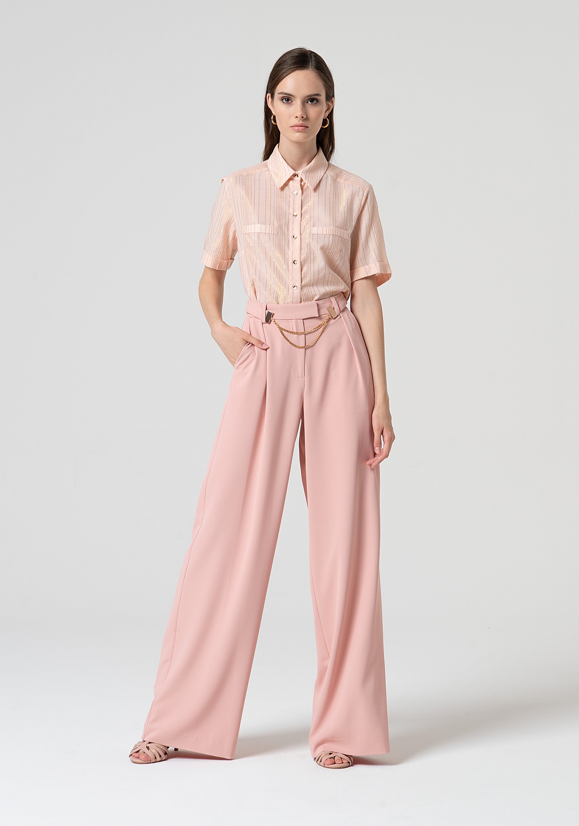 Pantalone a palazzo con vita alta FS25SV3002W47601-226 Fracomina