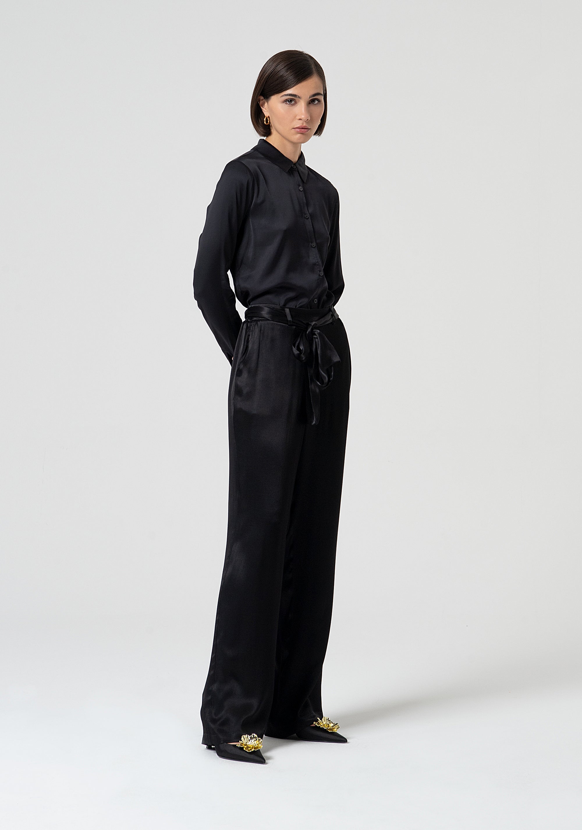 Pantalone a palazzo in raso FS25SV3003W73201-053 Fracomina