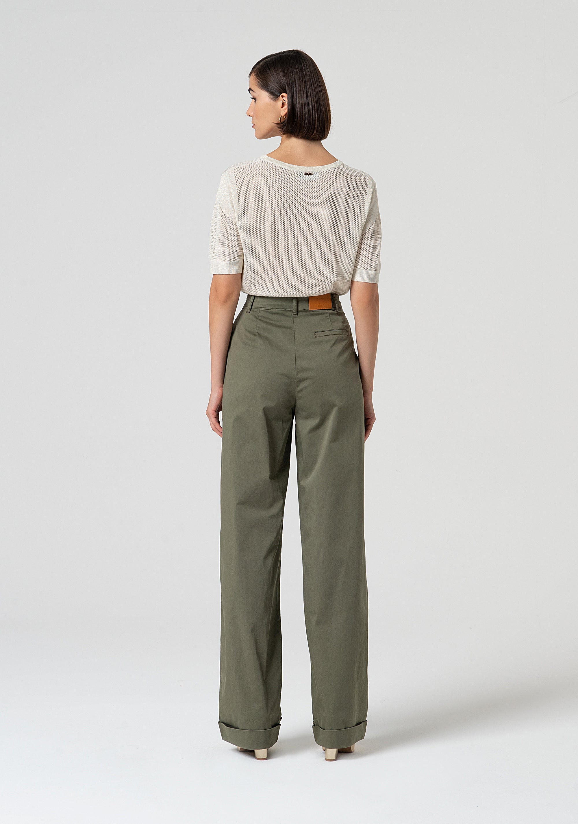 Pantalone a palazzo a vita alta FS25SV3006W70201-206 Fracomina