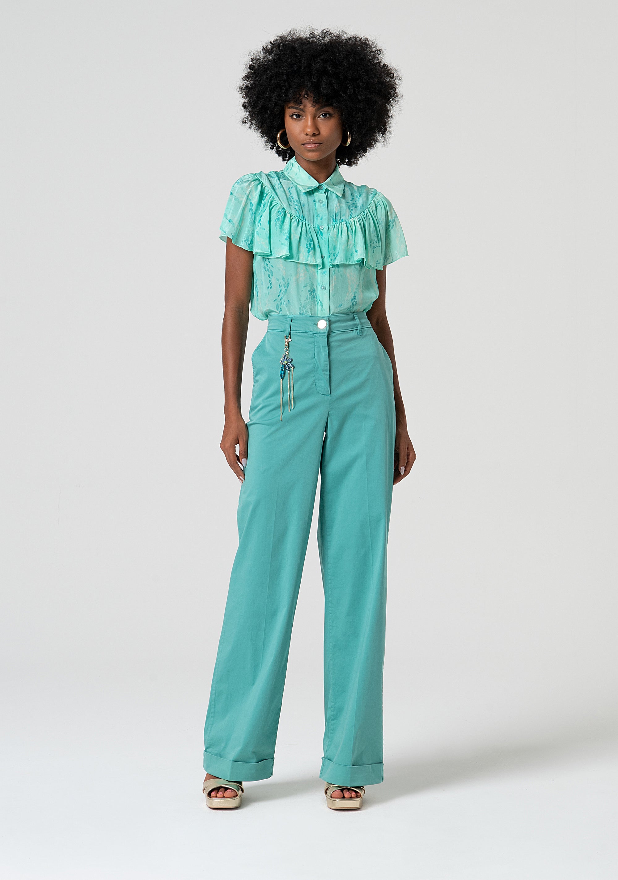 Pantalone a palazzo a vita alta FS25SV3006W70201-T27 Fracomina