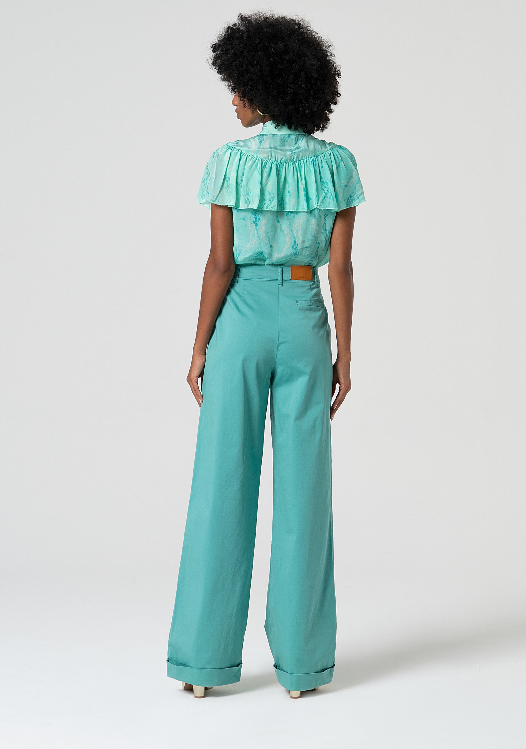 Pantalone a palazzo a vita alta FS25SV3006W70201-T27 Fracomina