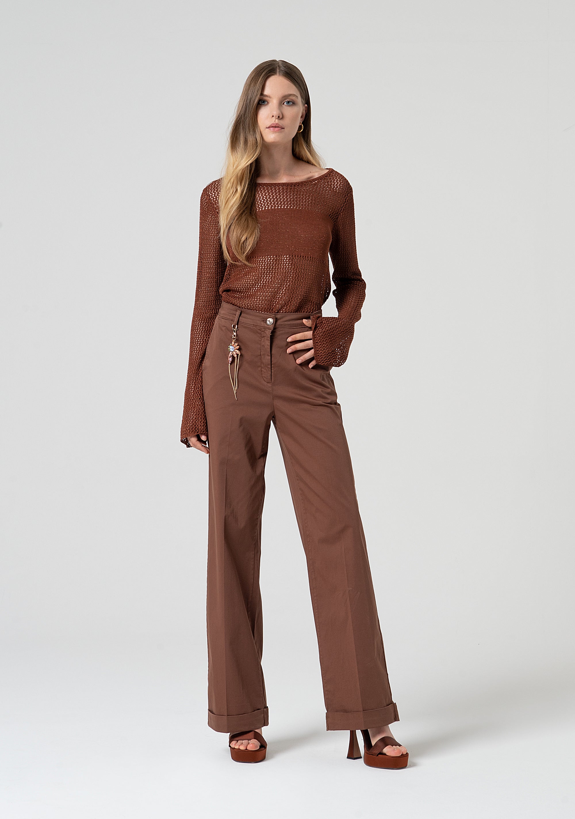 Pantalone a palazzo a vita alta FS25SV3006W70201-T28 Fracomina
