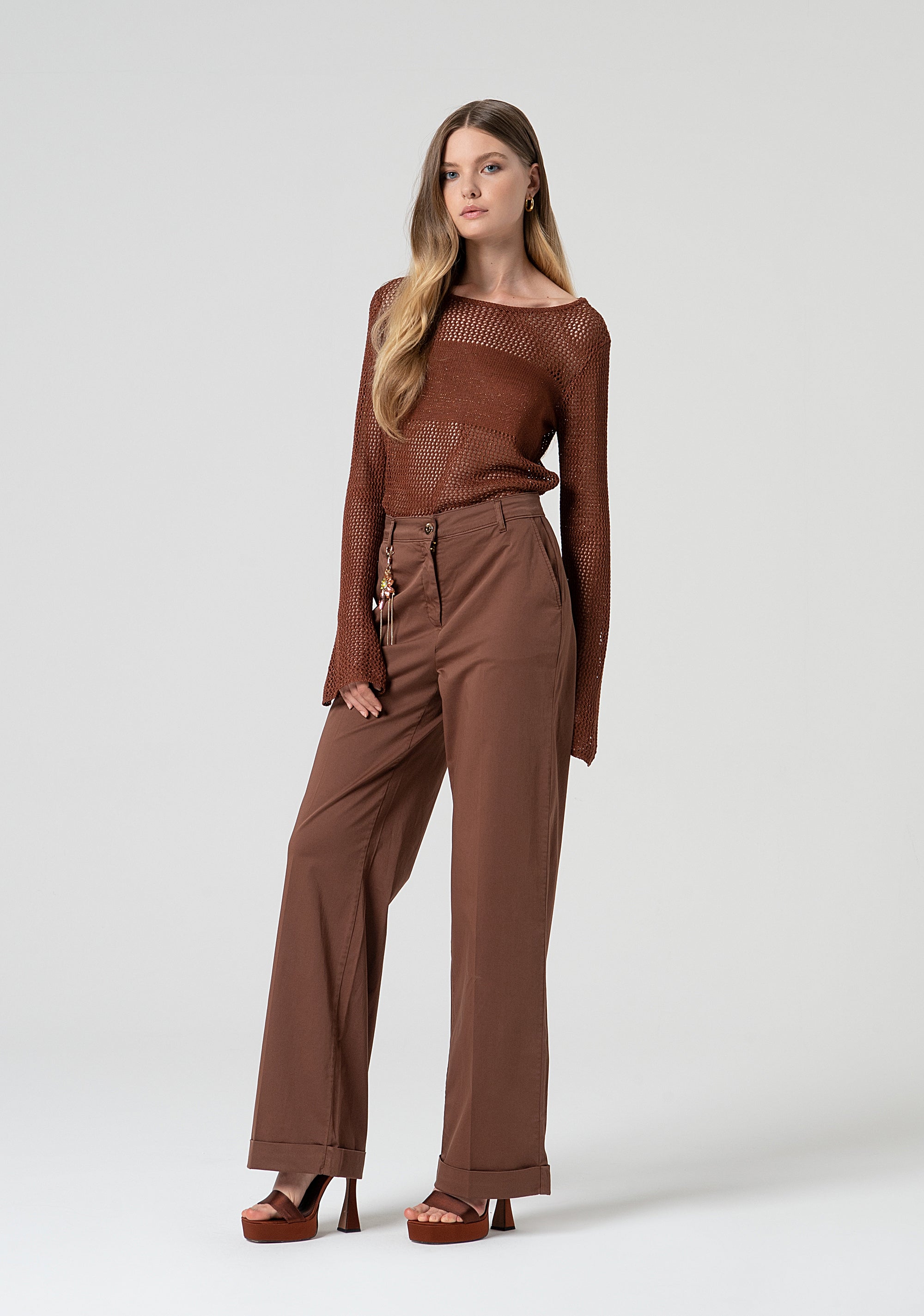 Pantalone a palazzo a vita alta FS25SV3006W70201-T28 Fracomina