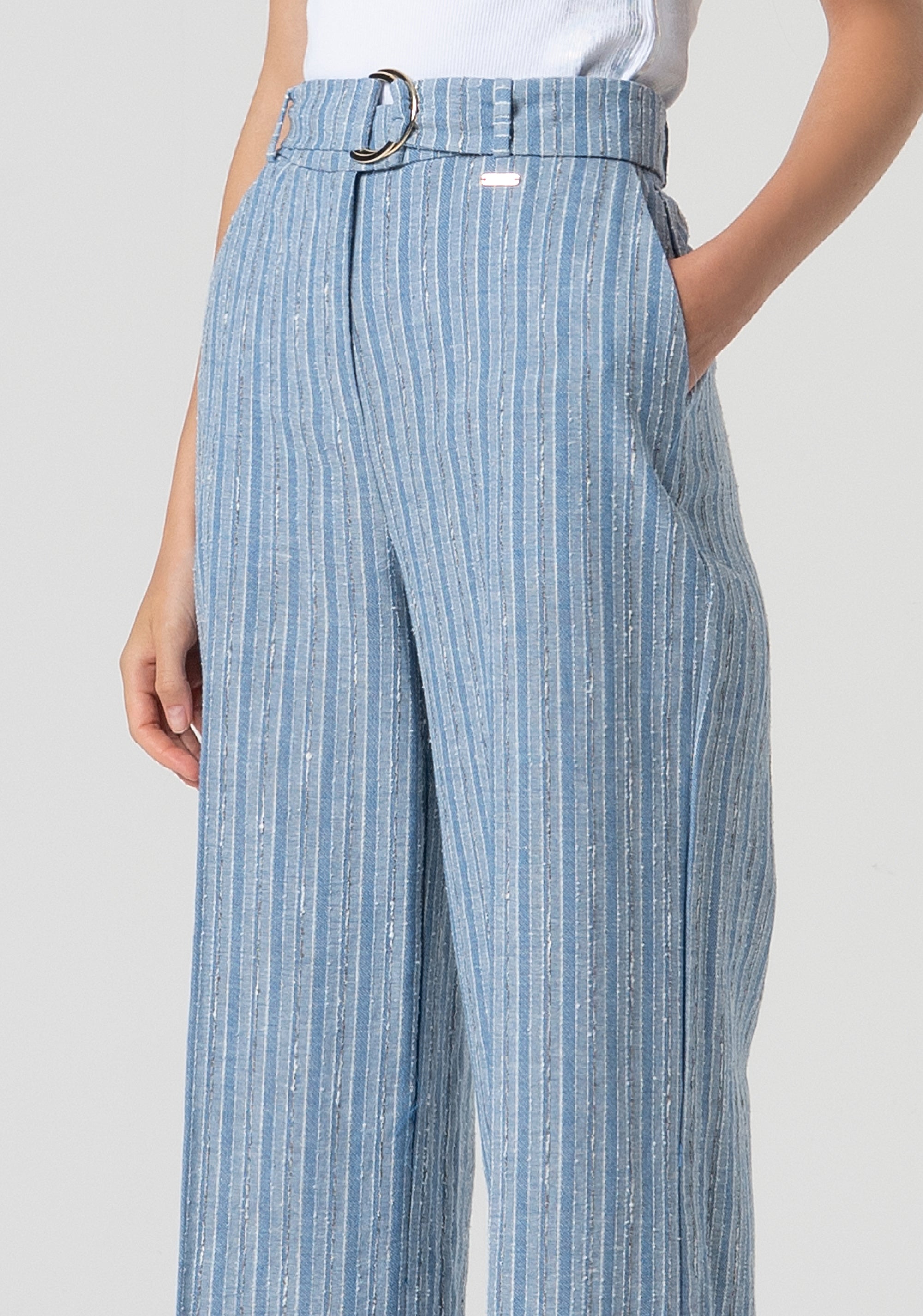 Pantalone a palazzo a righe FS25SV3008W402Q6-064 Fracomina