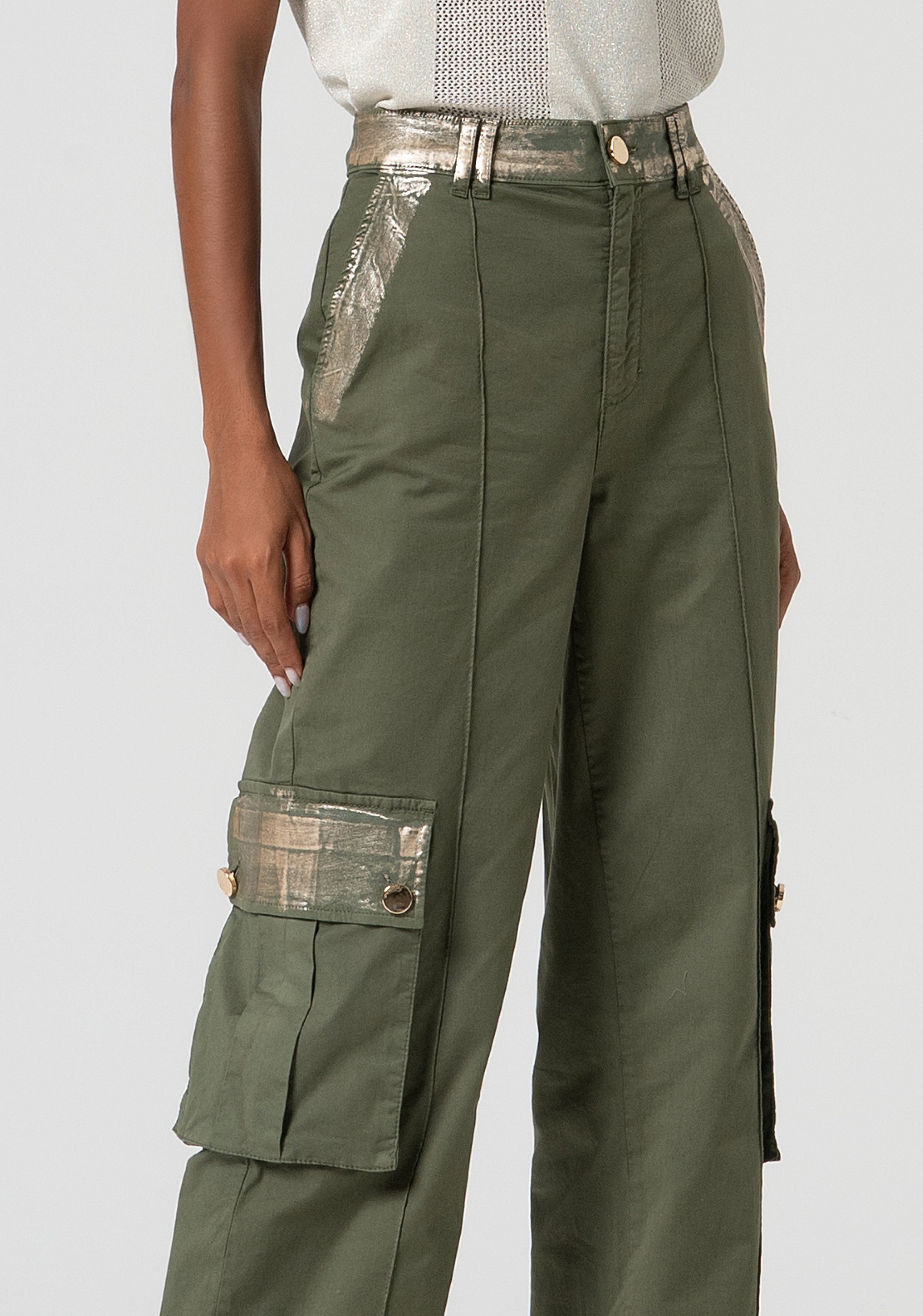 Pantalone cargo con spalamature localizzate FS25SV3010W52301-206 Fracomina