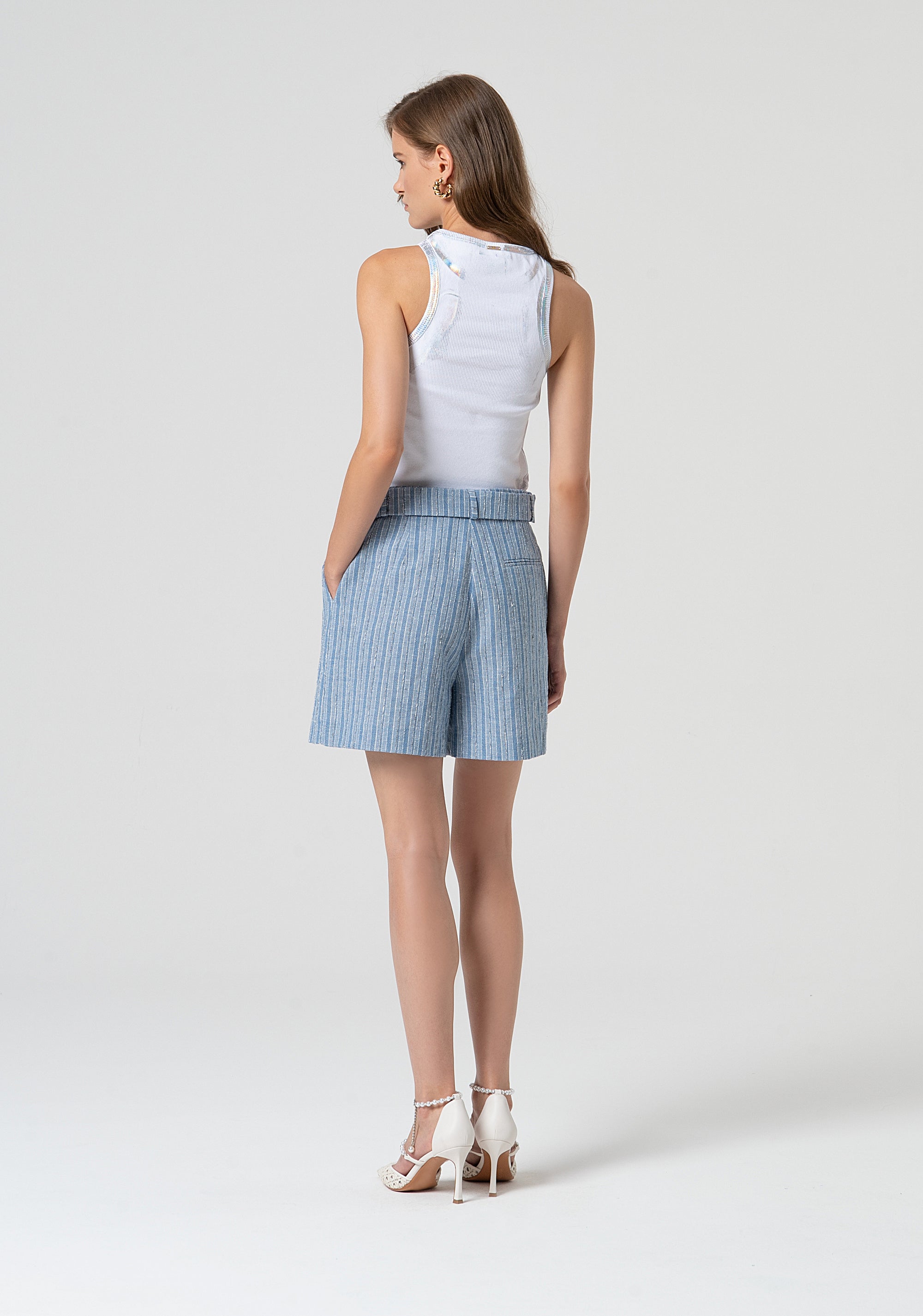 Pantaloncini regular a righe FS25SV6004W402Q6-064 Fracomina