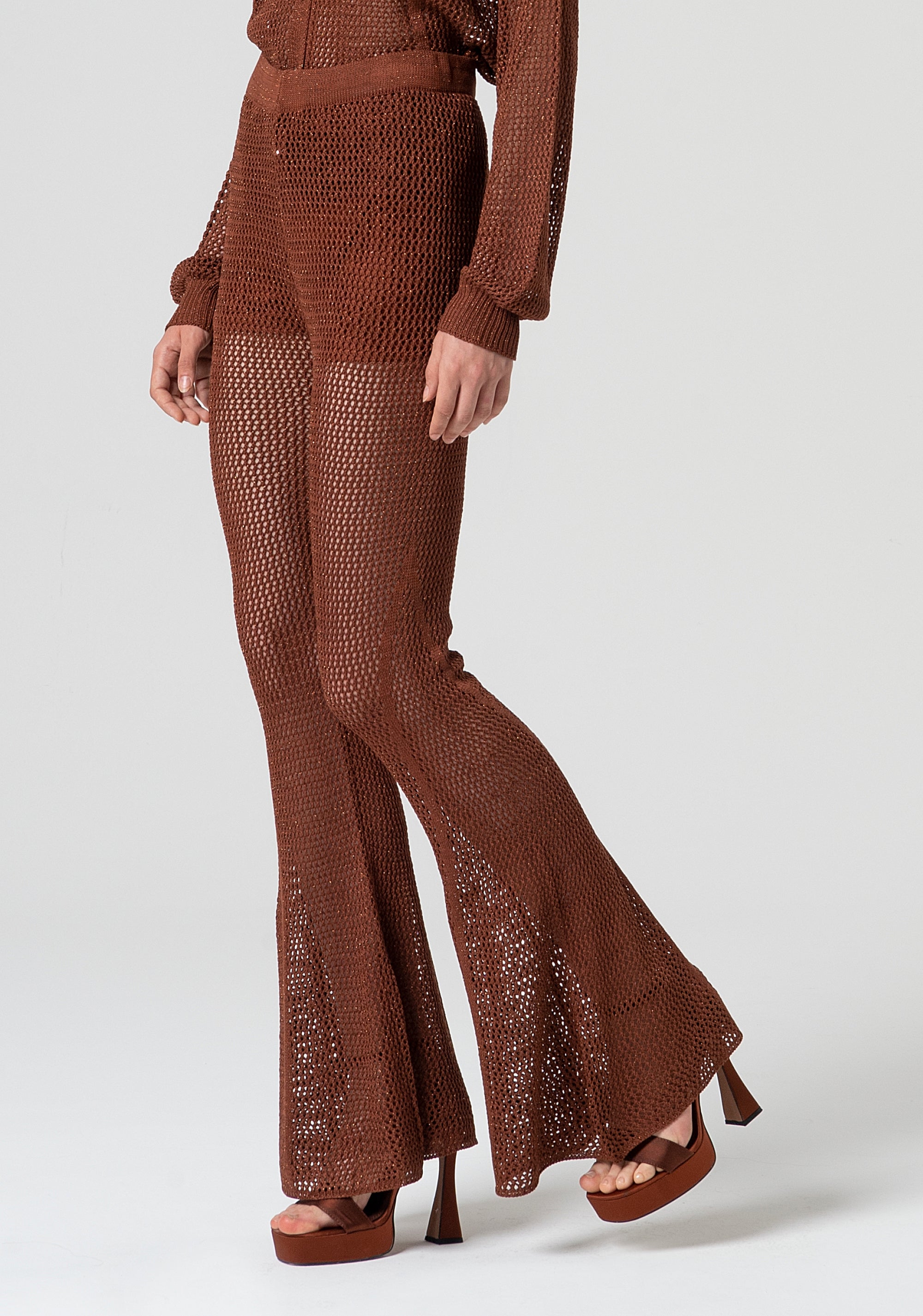 Pantaloni bootcut in rete con lurex FS25SV9003K514O7-T28 Fracomina