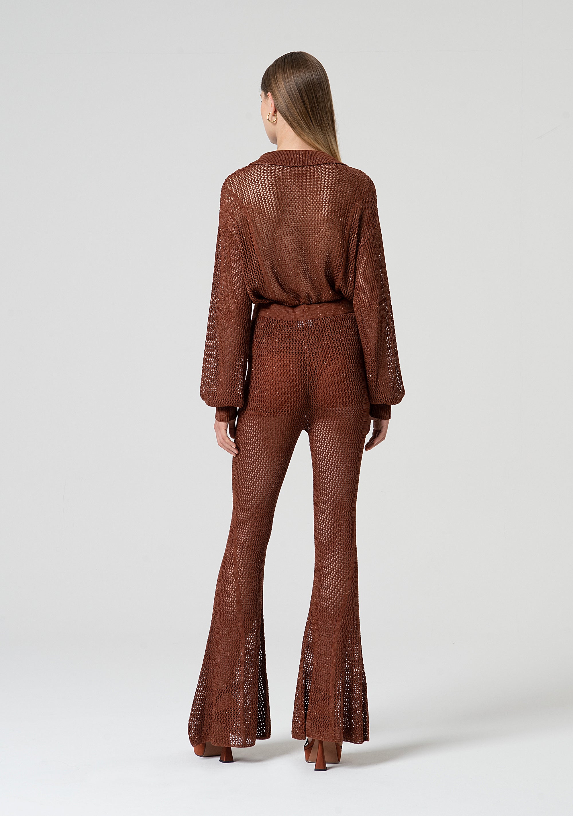 Pantaloni bootcut in rete con lurex FS25SV9003K514O7-T28 Fracomina