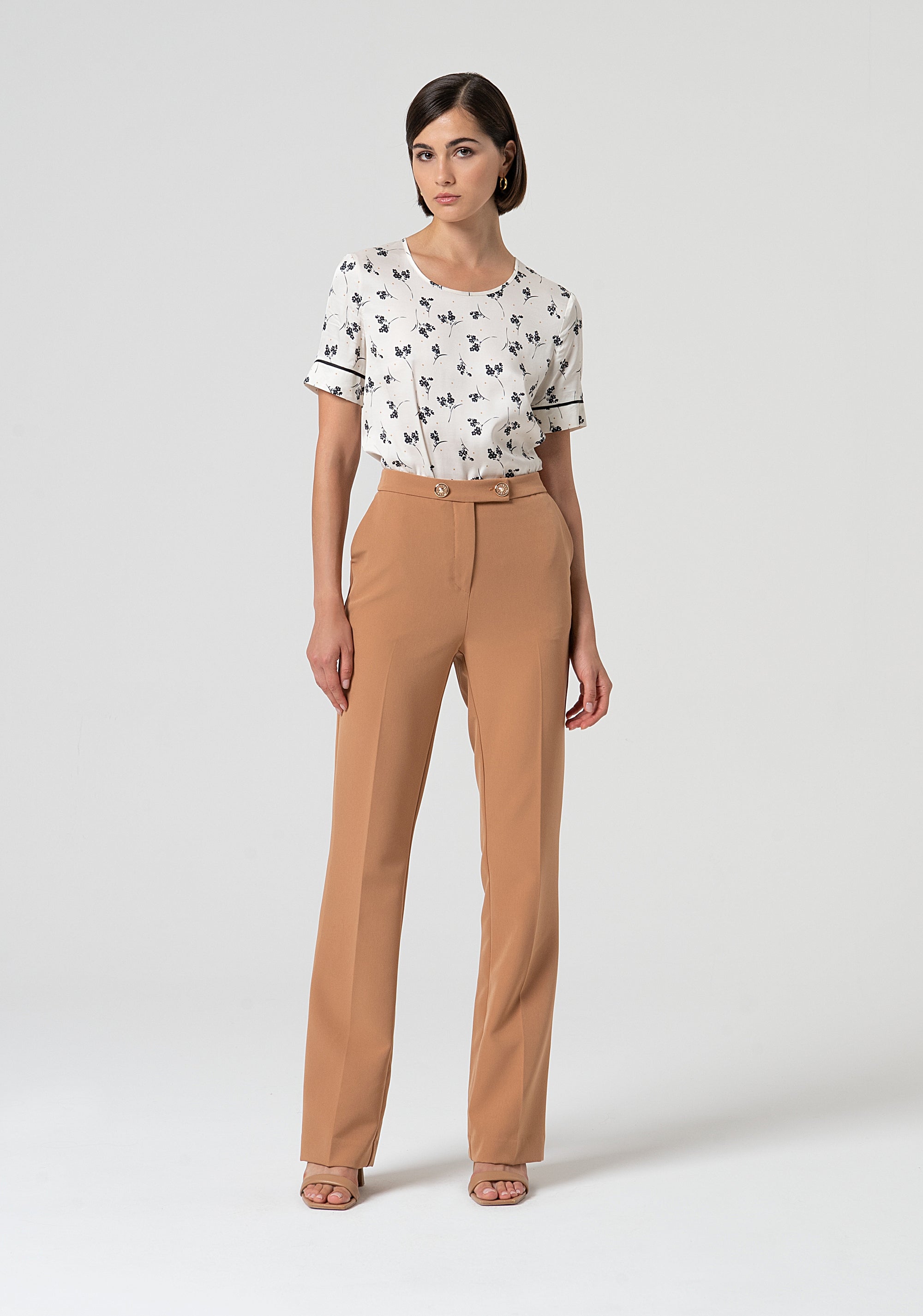 Pantaloni bootcut in tessuto fluido stretch FS25SVA001W42901-E11 Fracomina