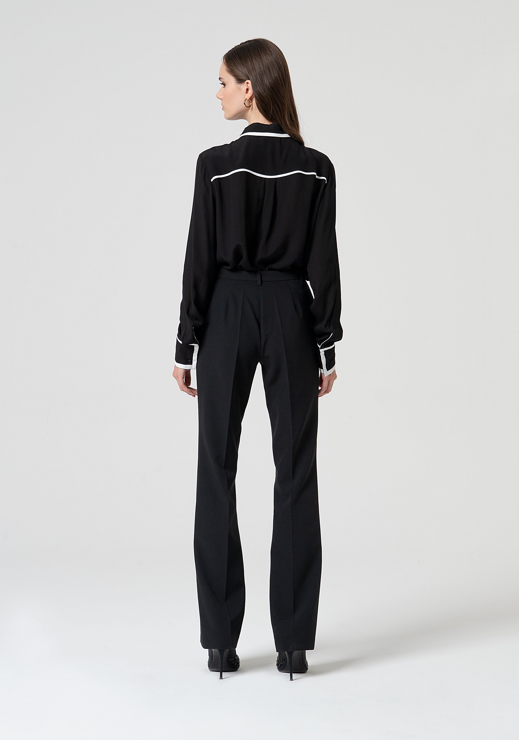 Pantaloni bootcut in tessuto strutturato FS25SVA002W42901-053 Fracomina