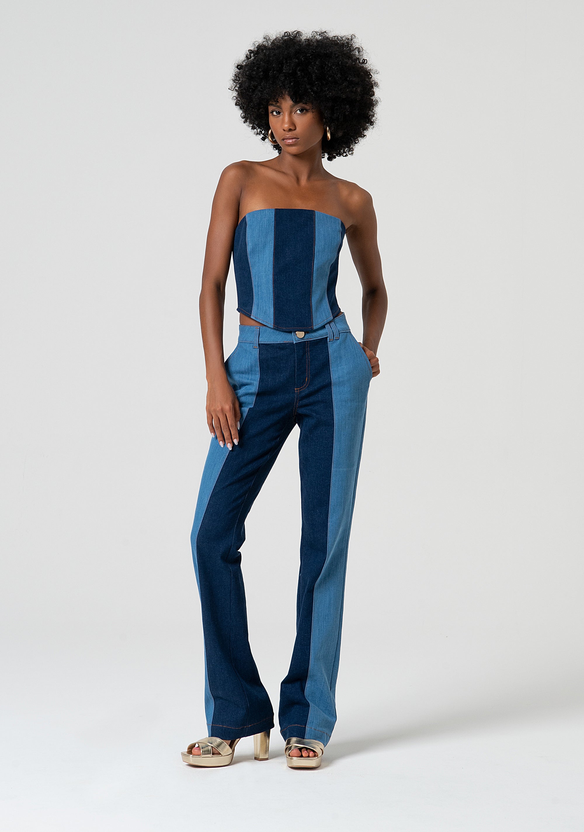 Pantaloni bootcut in denim FS25SVA003D45001-T38 Fracomina