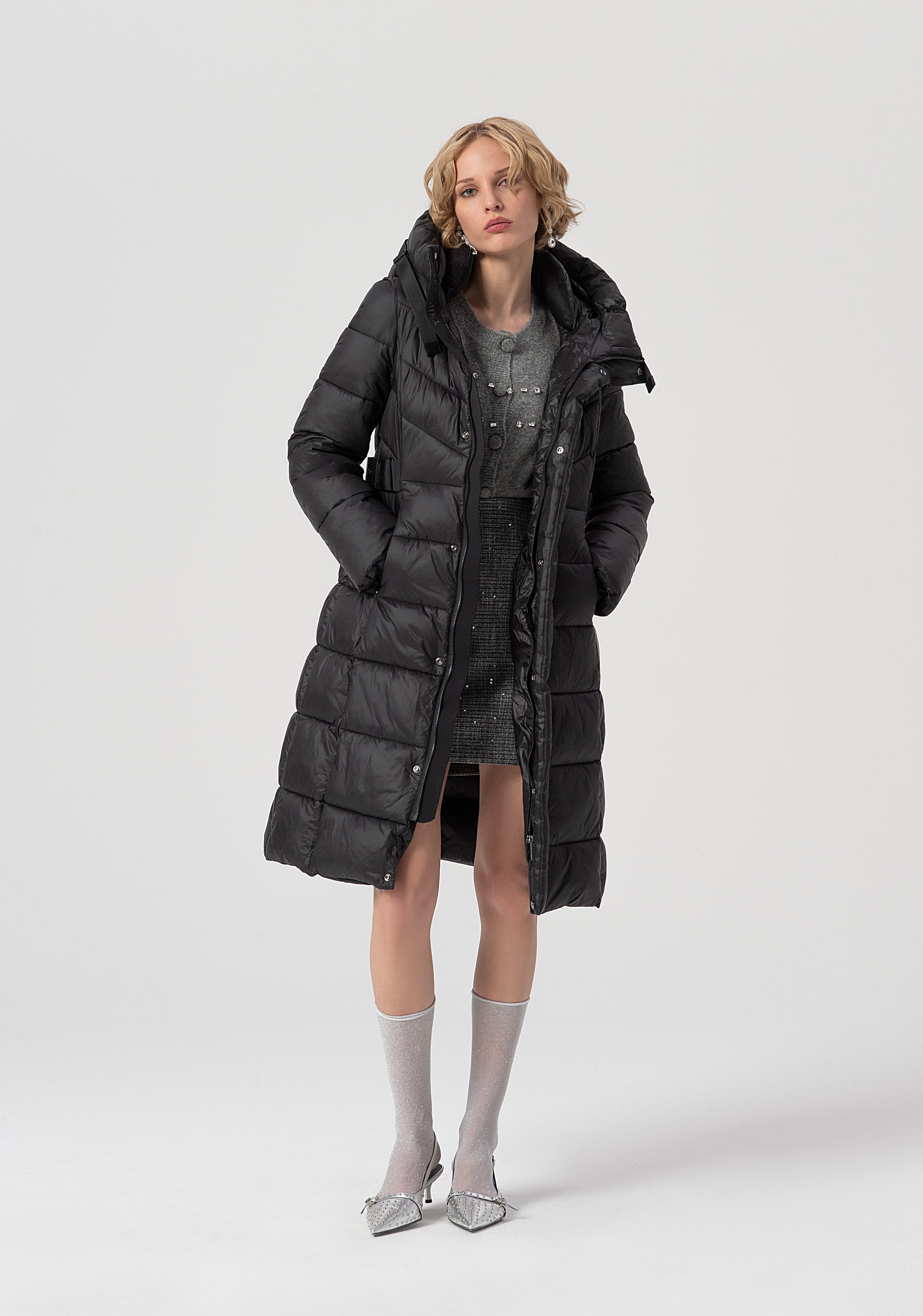 Piumino regular lungo in nylon trapuntato FS25WC3001O42301-053 Fracomina