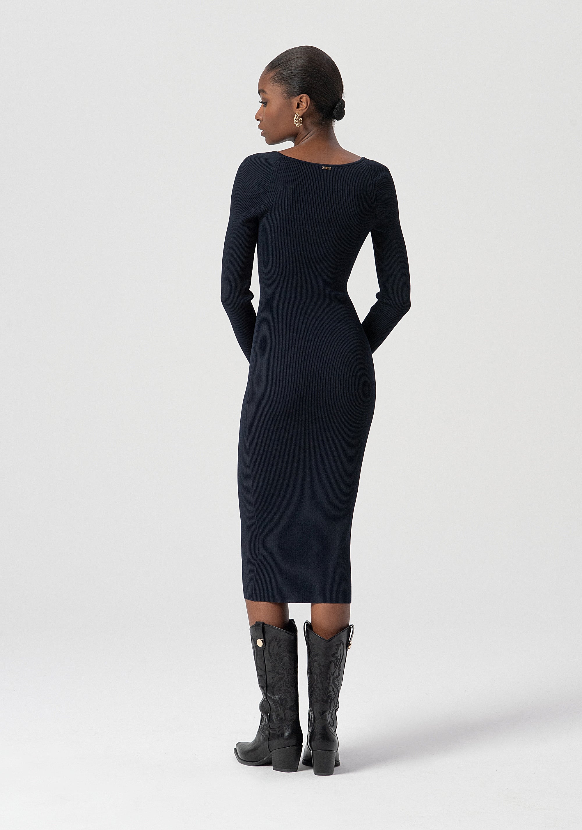 Abito slim midi in maglia FS25WD5005K41601-064 Fracomina