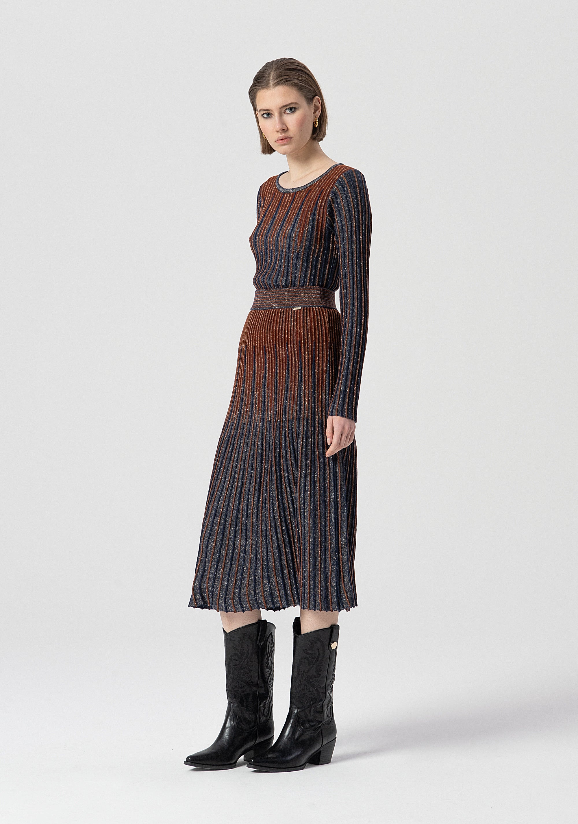 Gonna flare midi con lana e lurex FS25WG4002K558Q7-M23 Fracomina