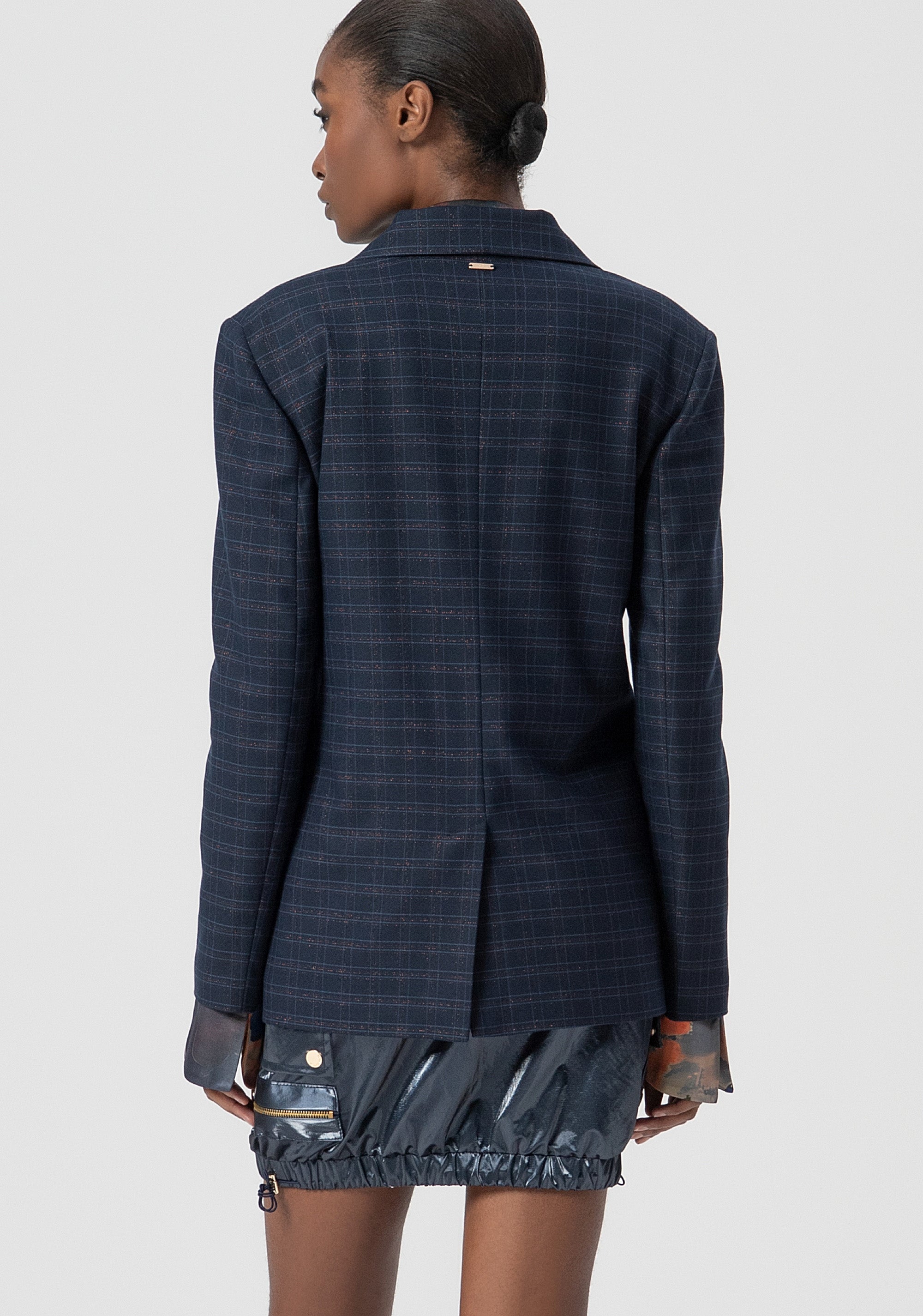 Blazer regular monopetto a quadri FS25WJ3002W56195-064 Fracomina