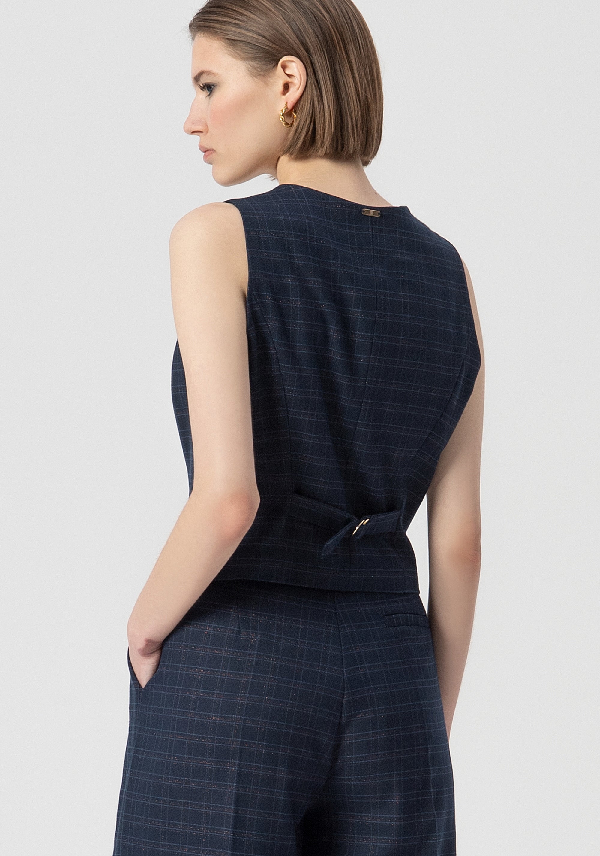 Gilet regular a quadri FS25WJ5002W56195-064 Fracomina