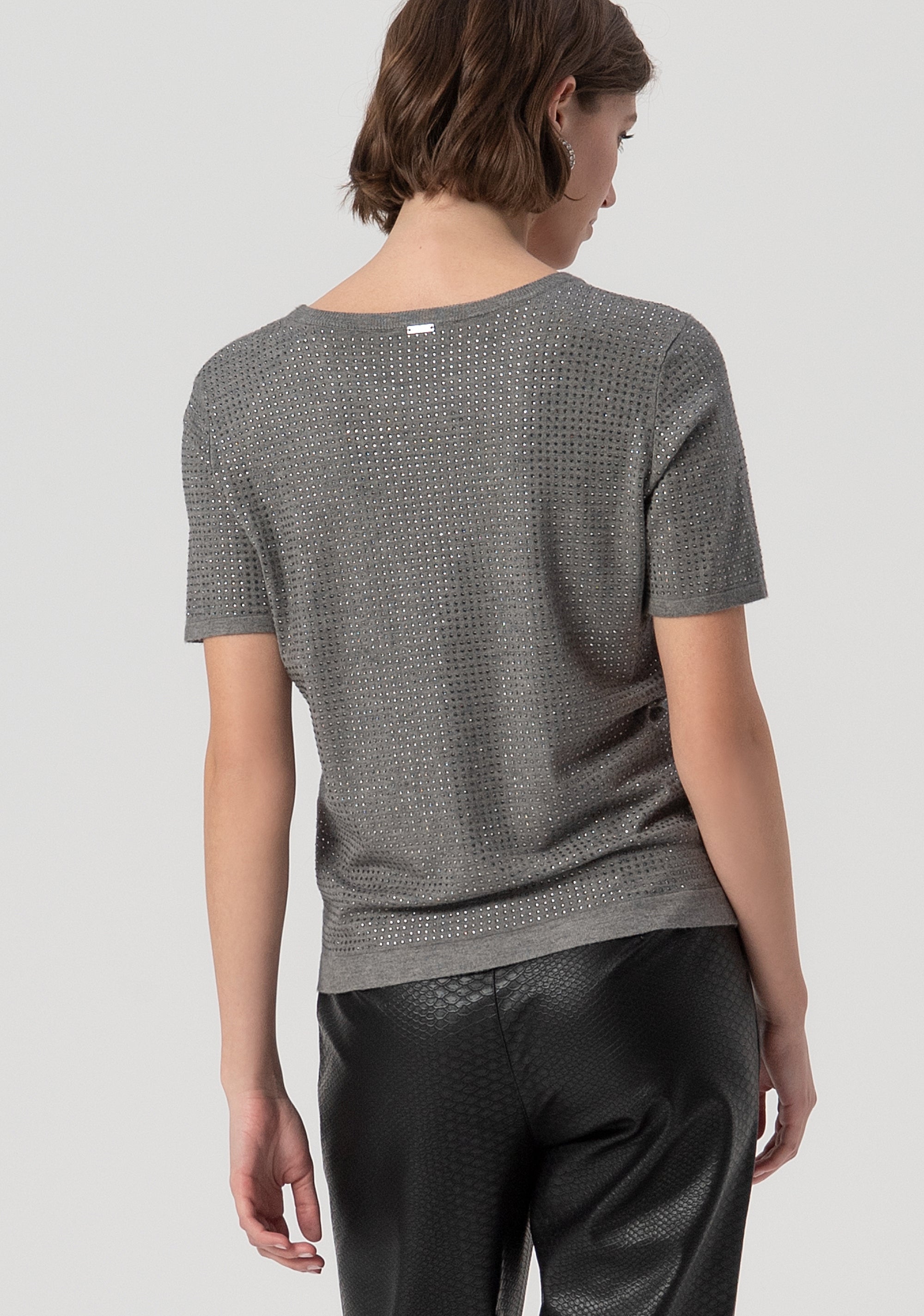 T-shirt regular con strass