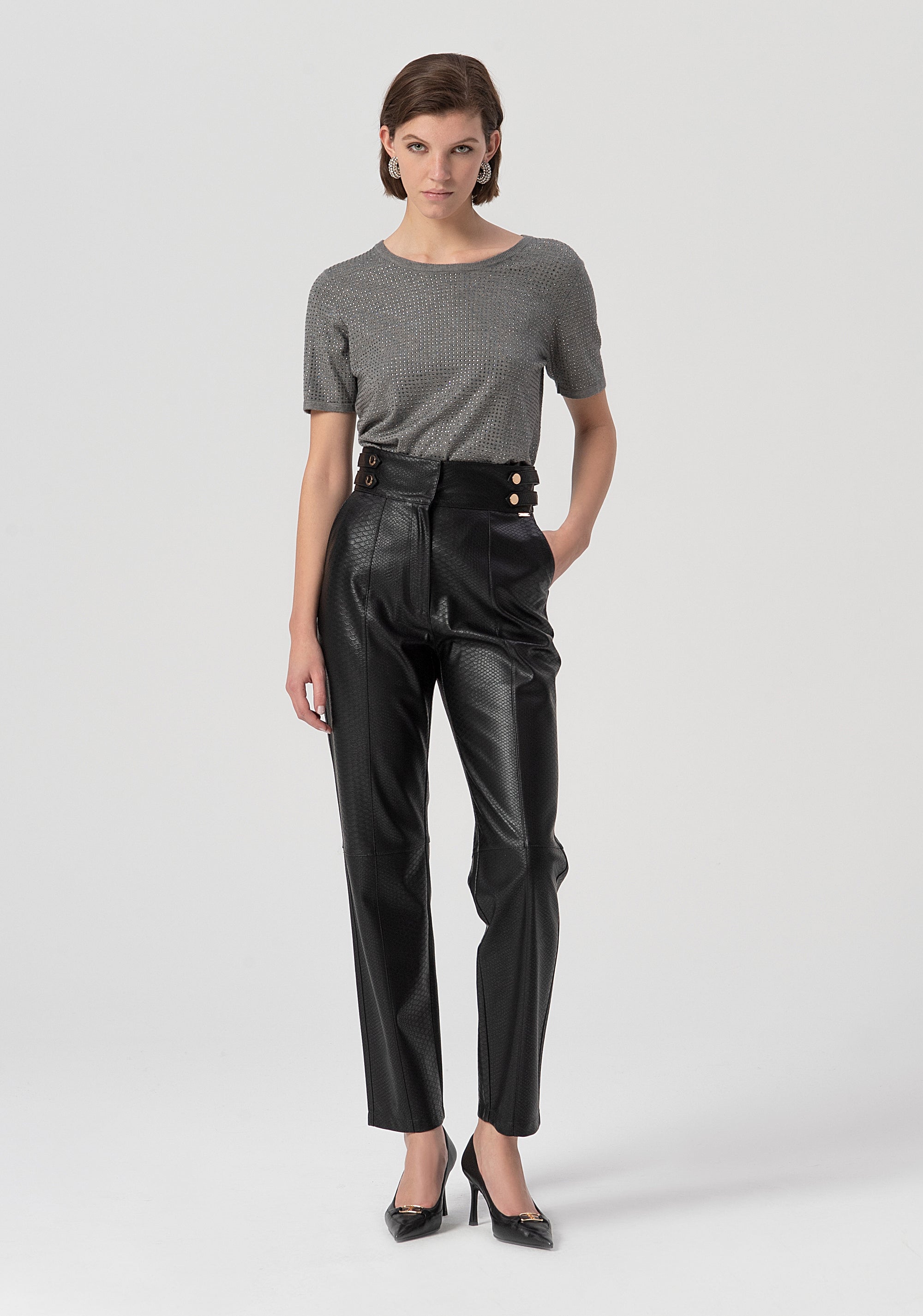 T-shirt regular con strass