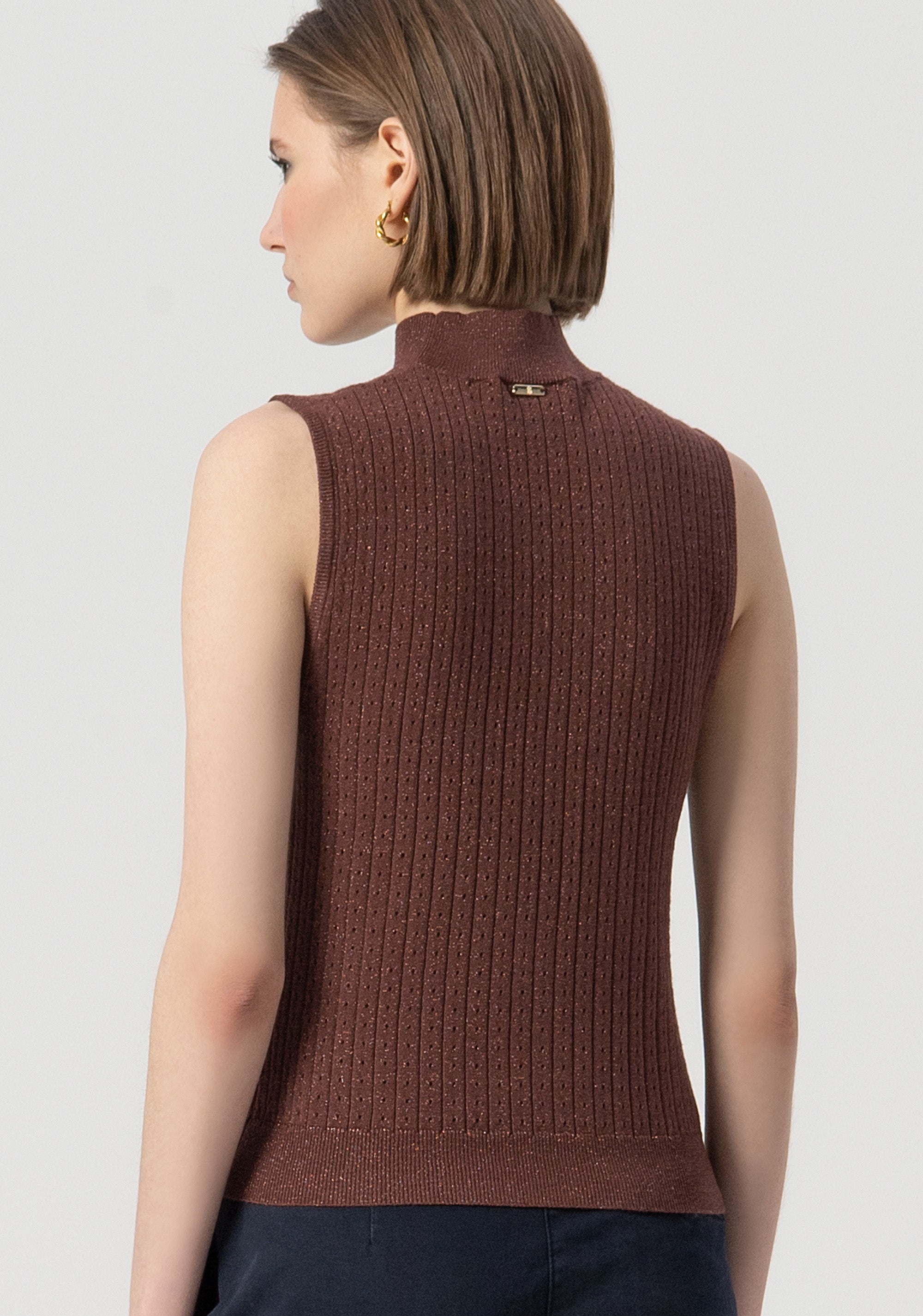 Top senza maniche in maglia FS25WT4006K501Q7-639 Fracomina