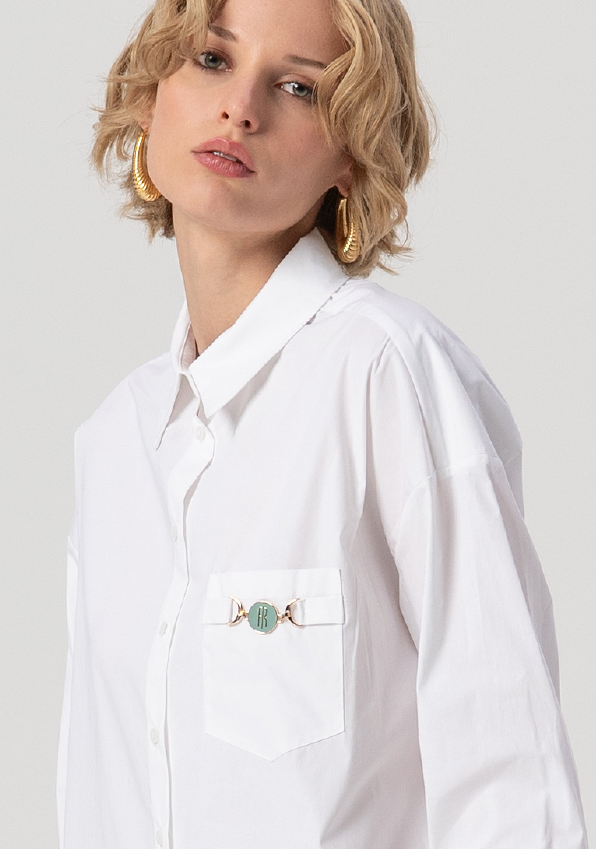 Camicia over in popeline stretch FS25WT6007W52001-278 Fracomina