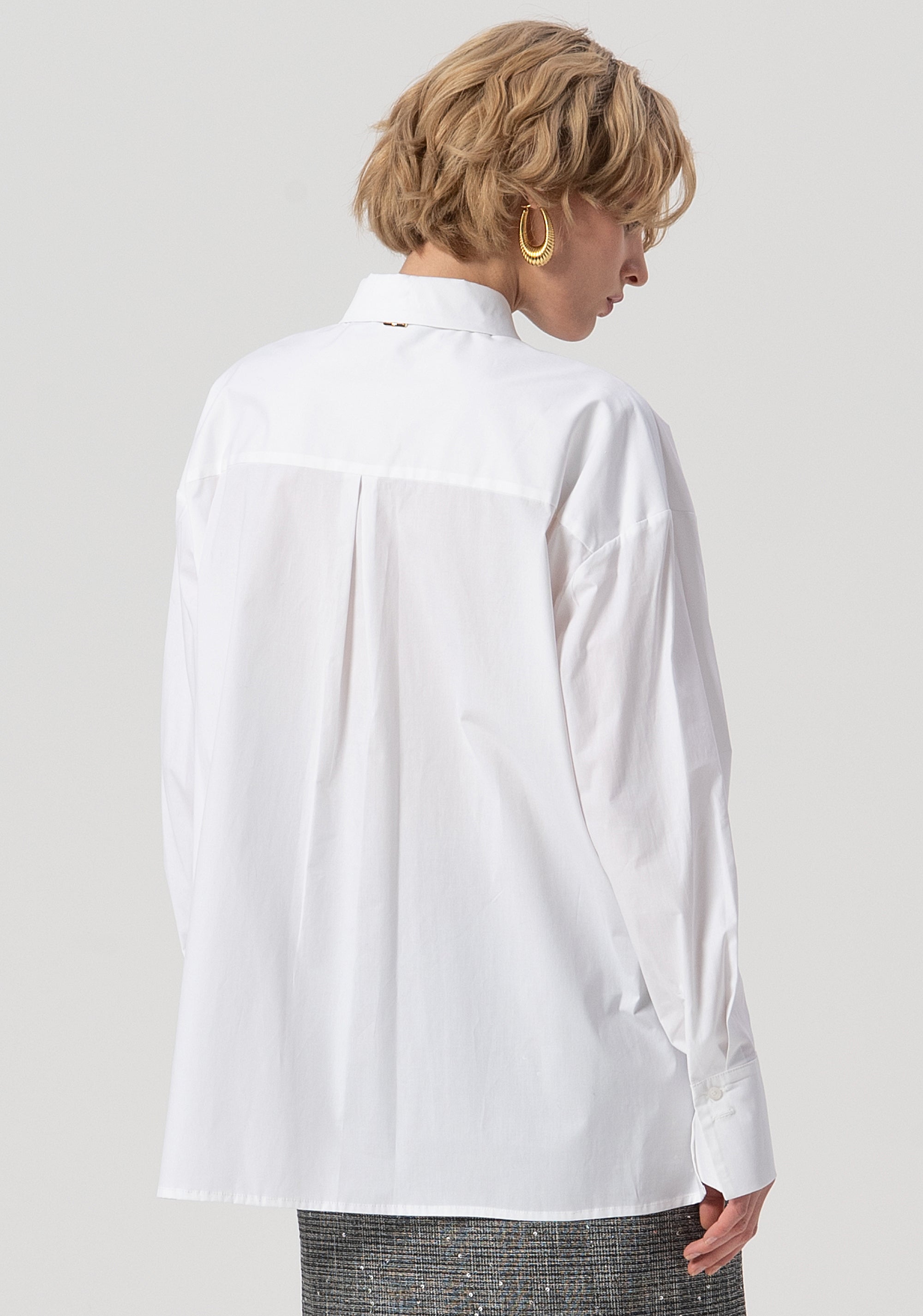 Camicia over in popeline stretch FS25WT6007W52001-278 Fracomina