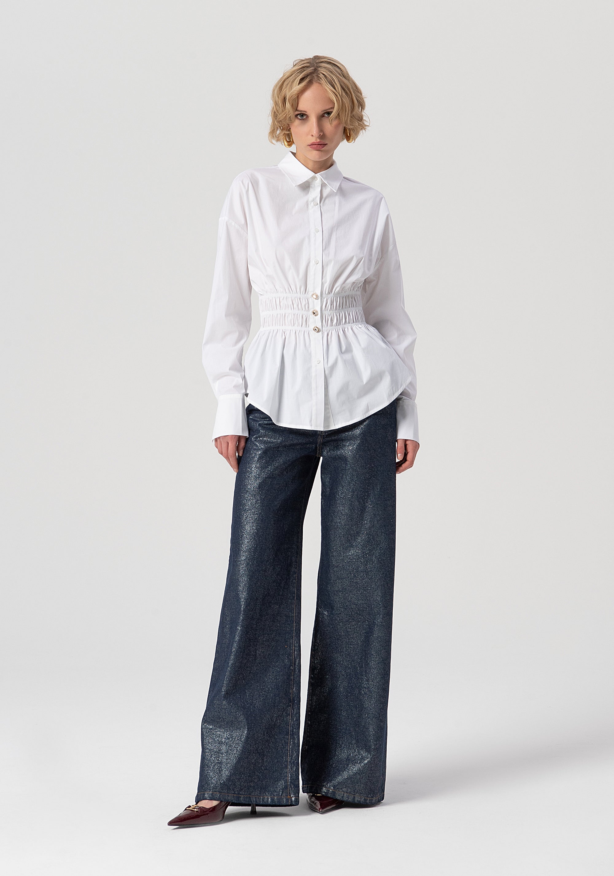 Camicia regular in popeline stretch FS25WT6008W52001-278 Fracomina