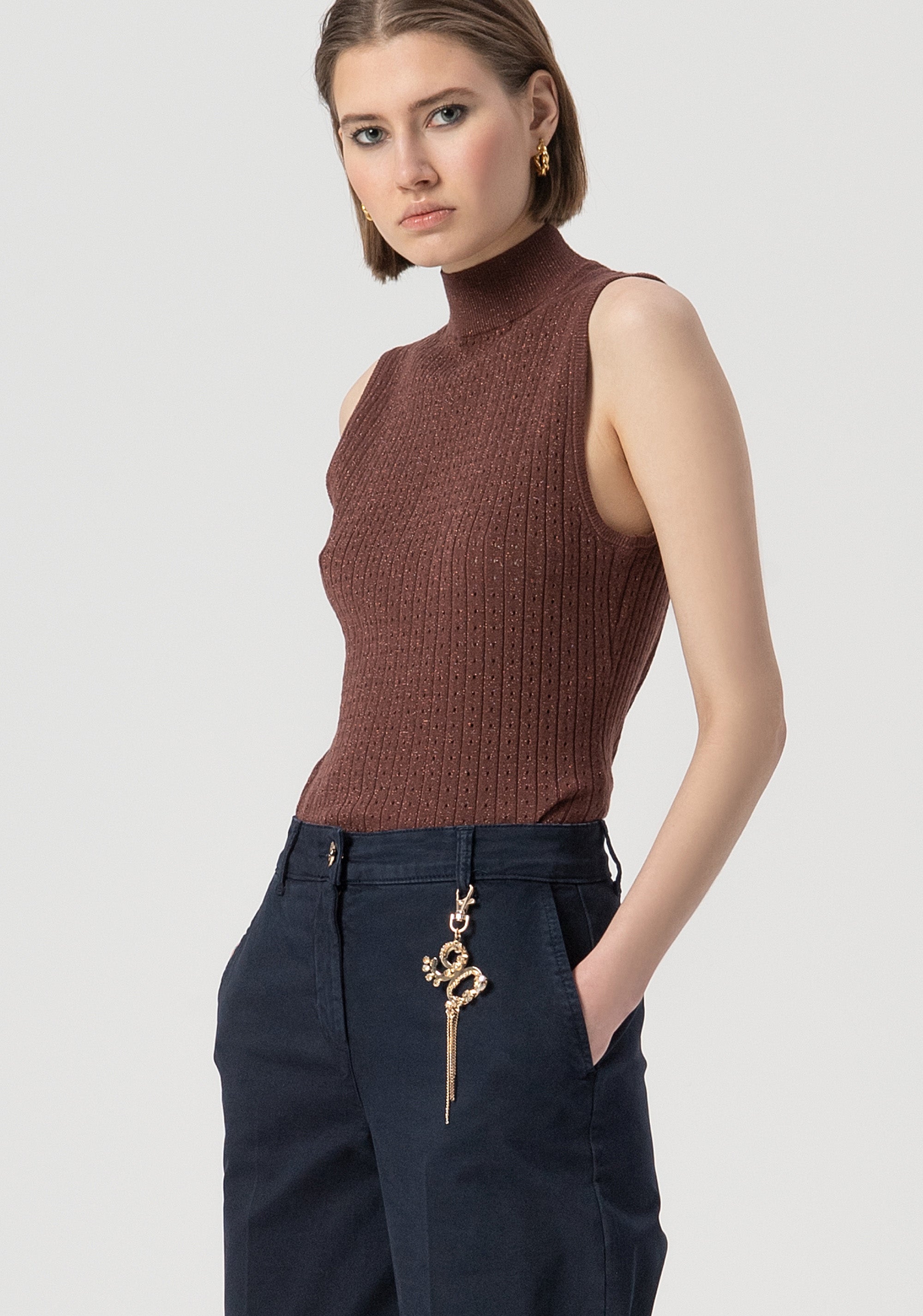 Pantalone flare a palazzo in gabardina FS25WV3008W42001-064 Fracomina
