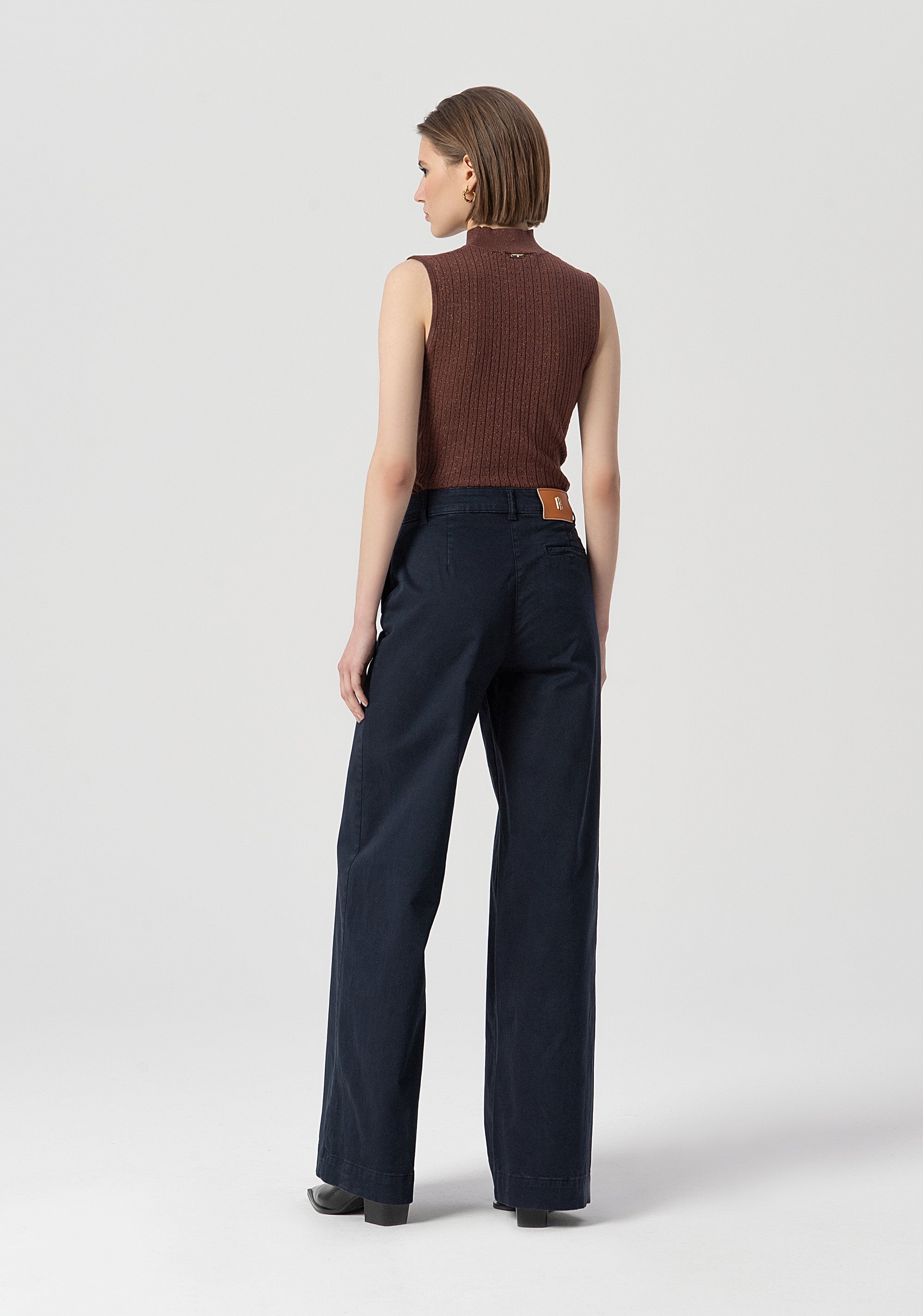Pantalone flare a palazzo in gabardina FS25WV3008W42001-064 Fracomina