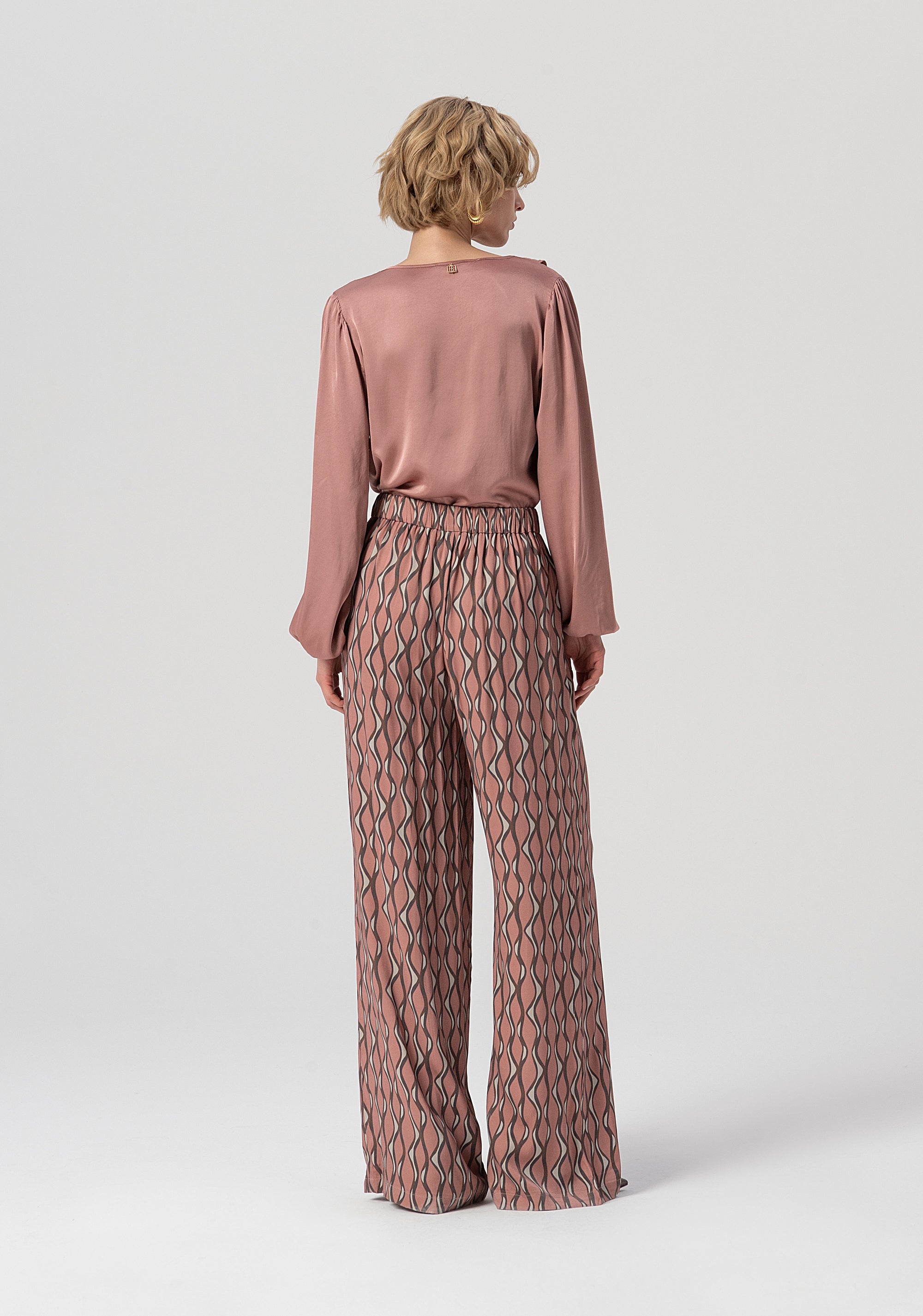 Pantalone flare a palazzo in fantasia geometrica FS25WV3014W732K5-238 Fracomina