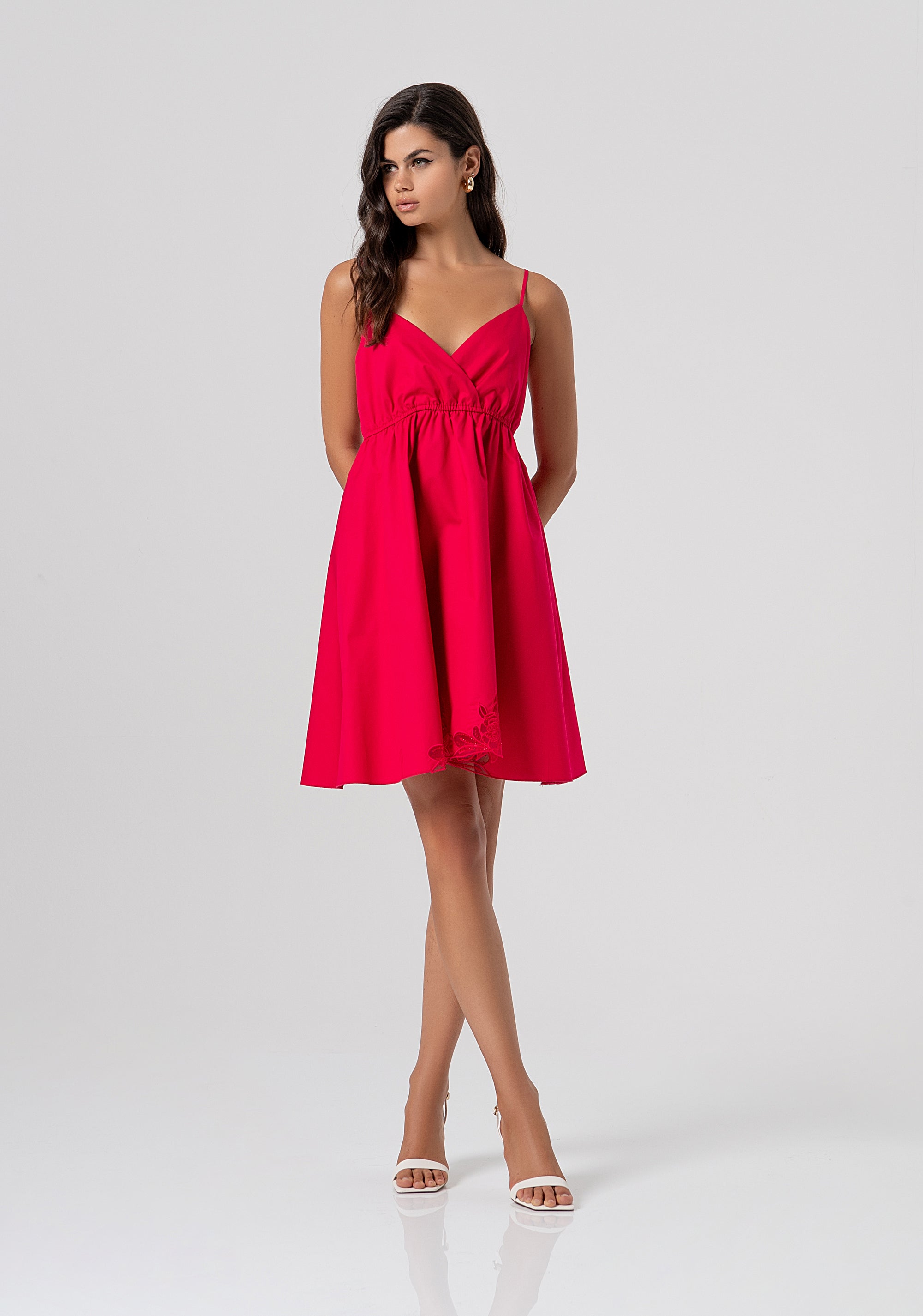 Abito mini senza maniche in popeline di cotone FS26SD1001W400E5-689 Fracomina