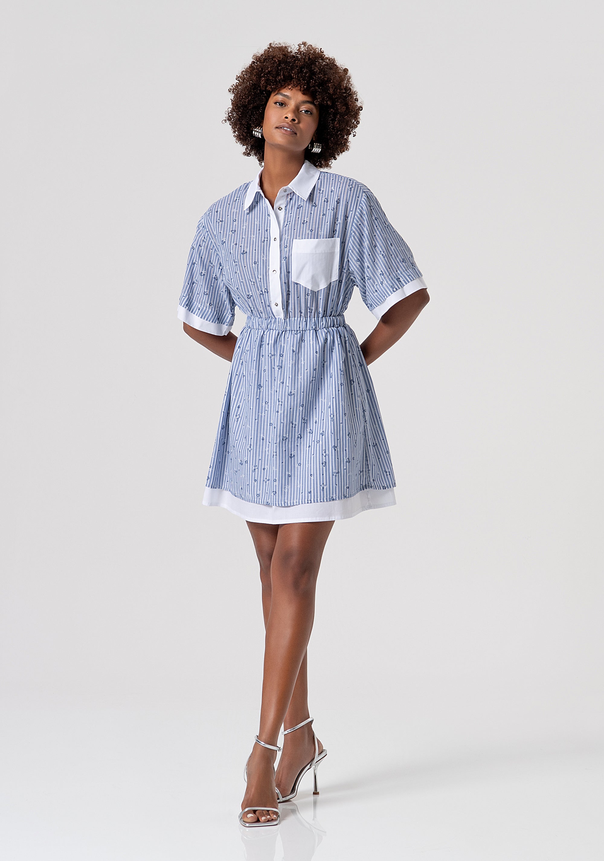 Abito regular mini modello chemisier FS26SD1007W400N8-L62 Fracomina