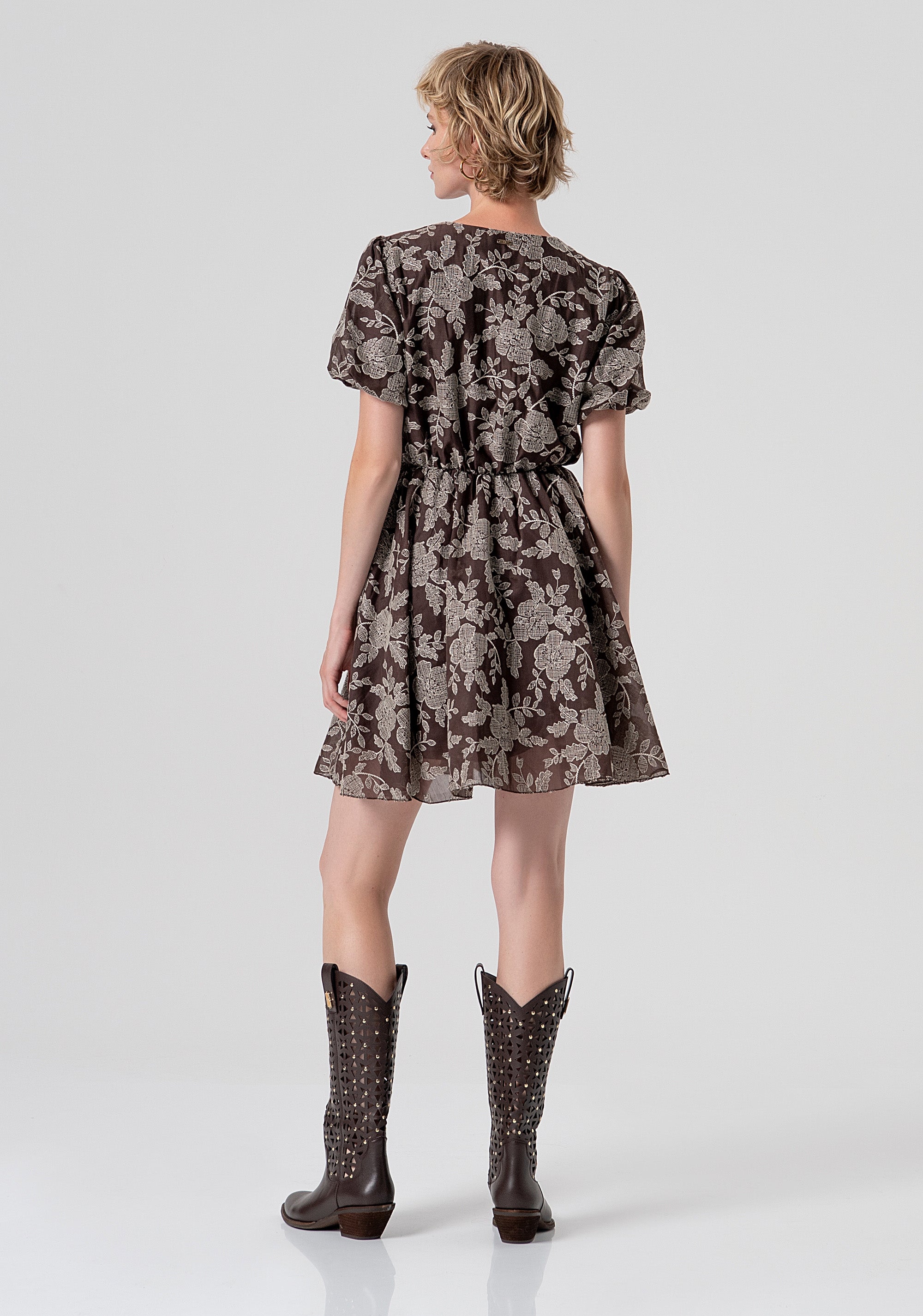 Abito regular mini in fantasia floreale FS26SD1009W834E5-091 Fracomina