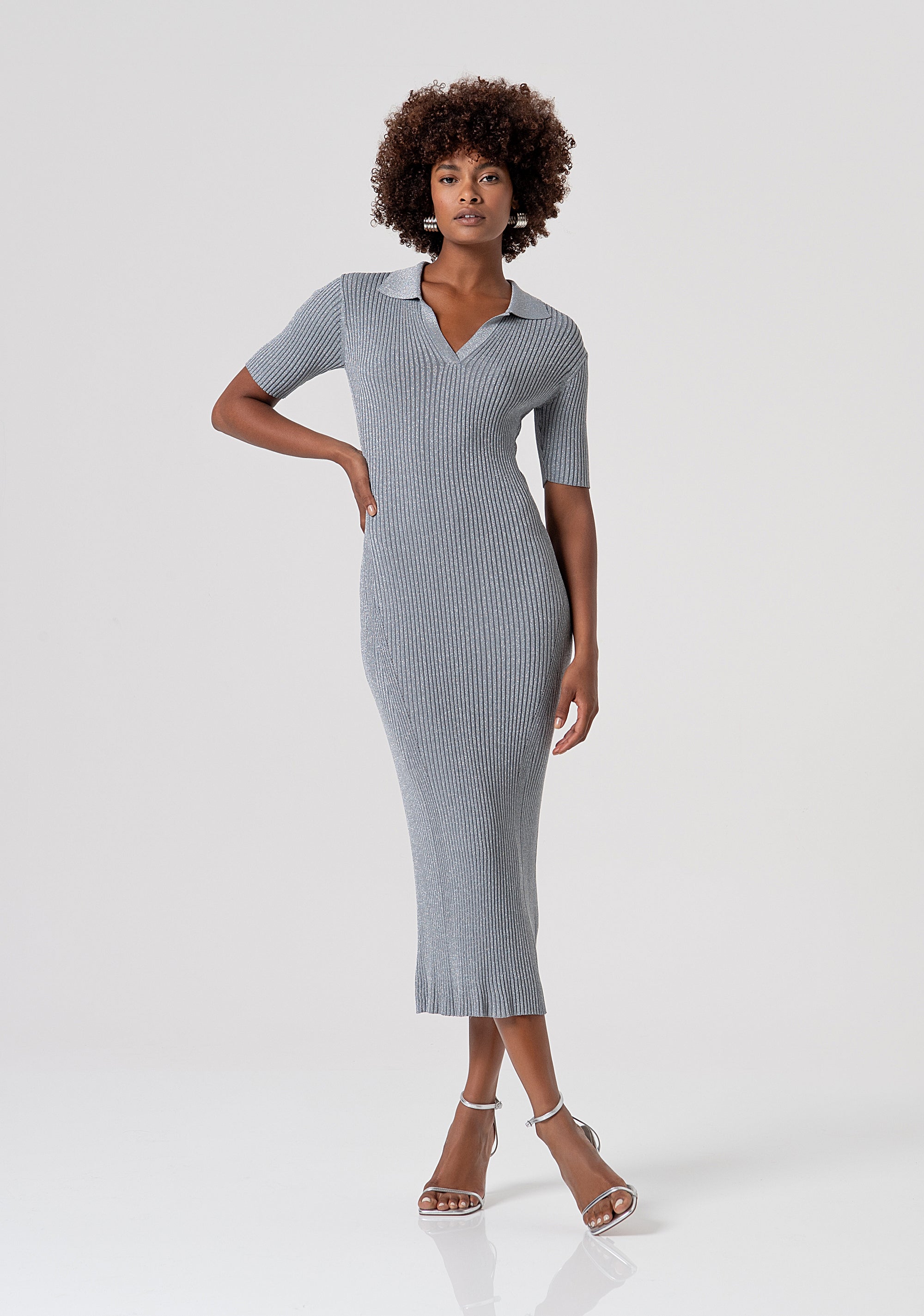 Abito slim midi a costine FS26SD5001K564Q7-156 Fracomina