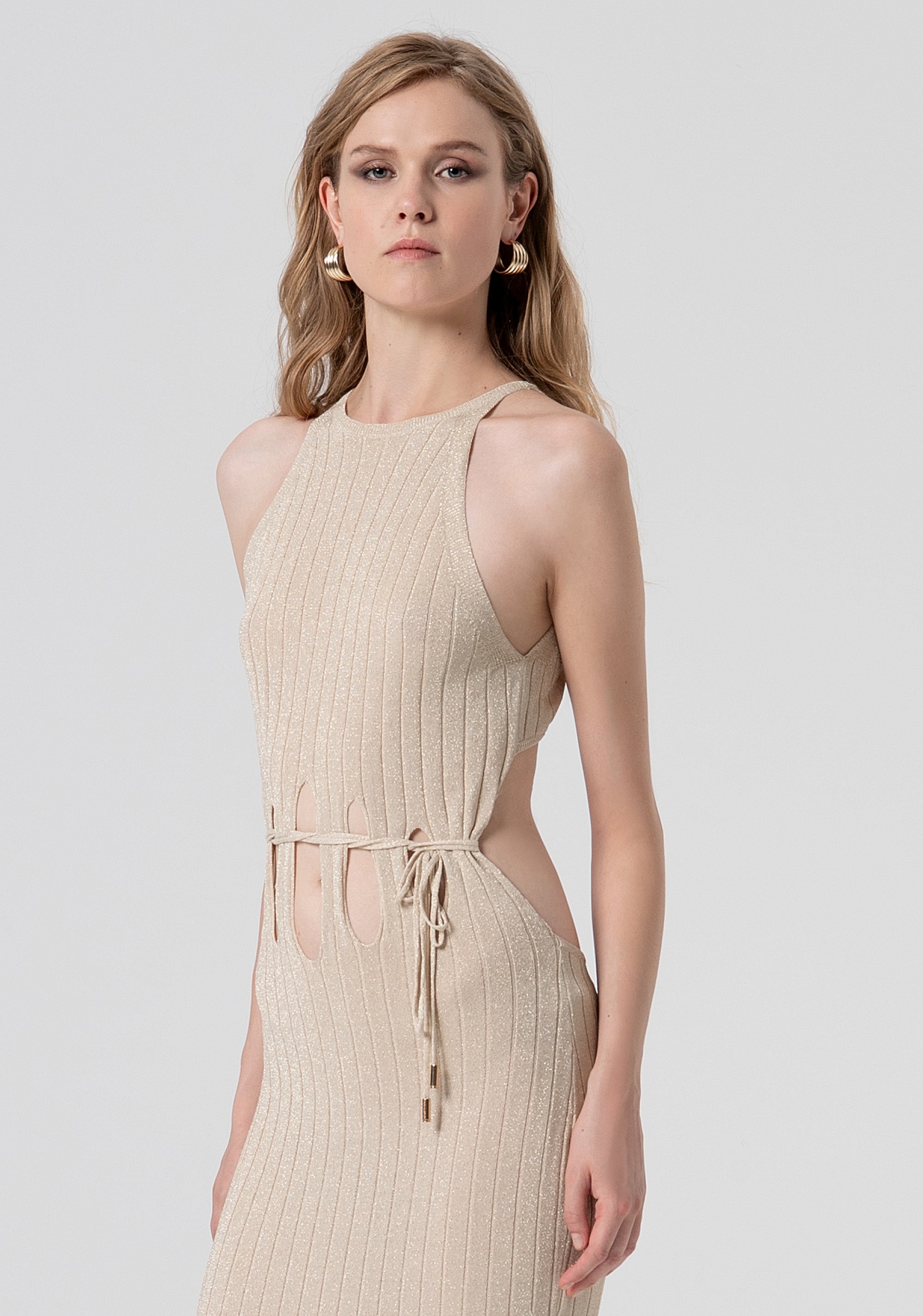 Abito slim lungo in maglia con lurex FS26SD5009K459Q7-150 Fracomina