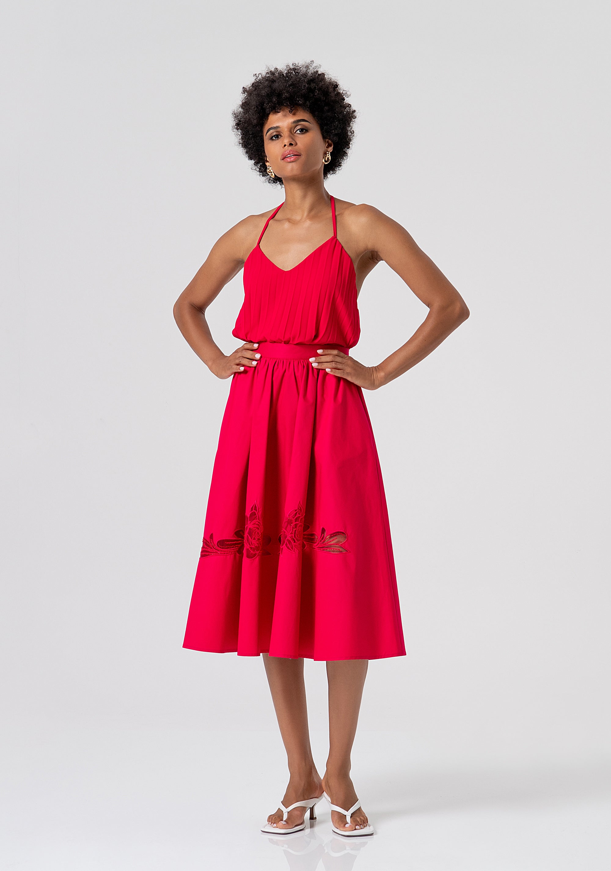 Gonna flare midi in popeline di cotone FS26SG2001W400E5-689 Fracomina